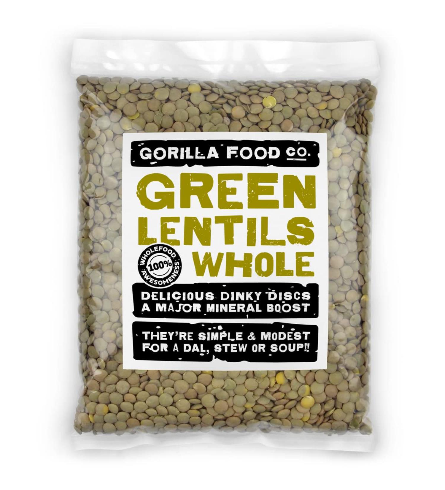 Gorilla Food Co. Green Lentils Whole Dried - 400g - Buy Online on SooperMarket.com