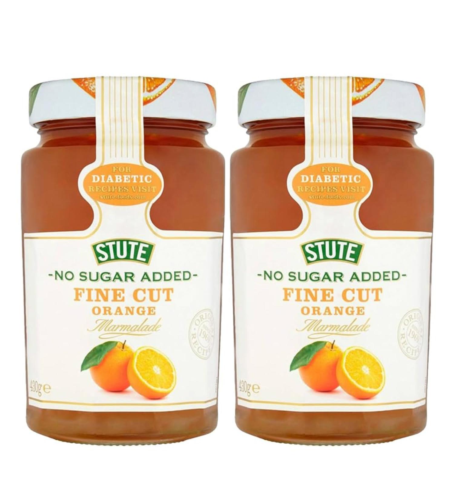 2 x 430g No Sugar Orange Marmalade Fine Cut Citrus Fruit Breakfast Diabetic Jam Sweet Food Spread