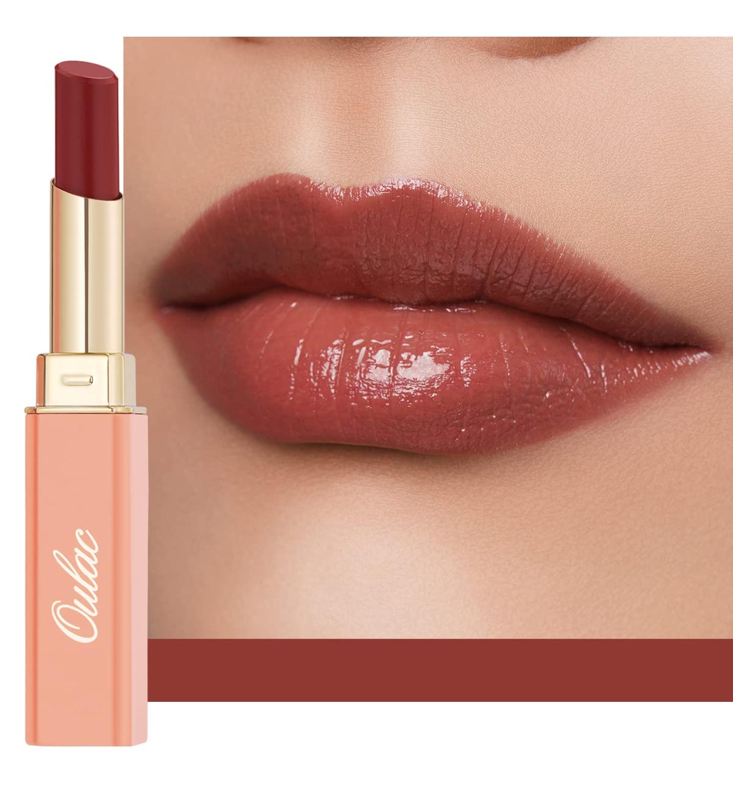 Oulac 2-in-1 Lipstick & Lip Balm - Juicy Shiny Lip Care for Smooth Hydrated Lips | Vegan Plummy Terracotta - Buy Online on SooperMarket.com