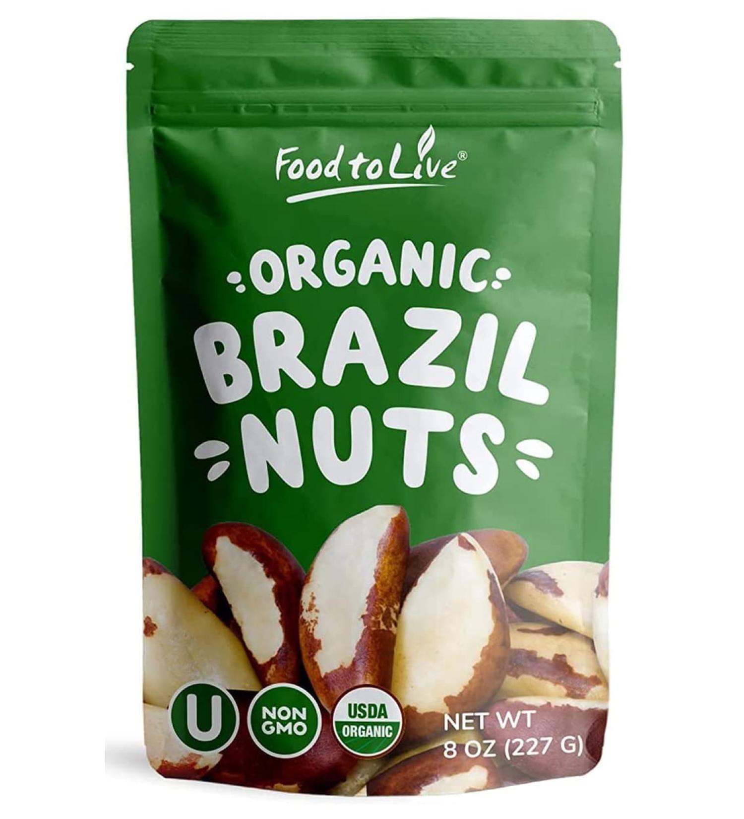 Raw Brazil Nuts 8 oz - Non-GMO, Unsalted, Kosher, Vegan - Keto & Paleo Friendly Trail Mix Snack with Selenium - Buy Online on SooperMarket.com