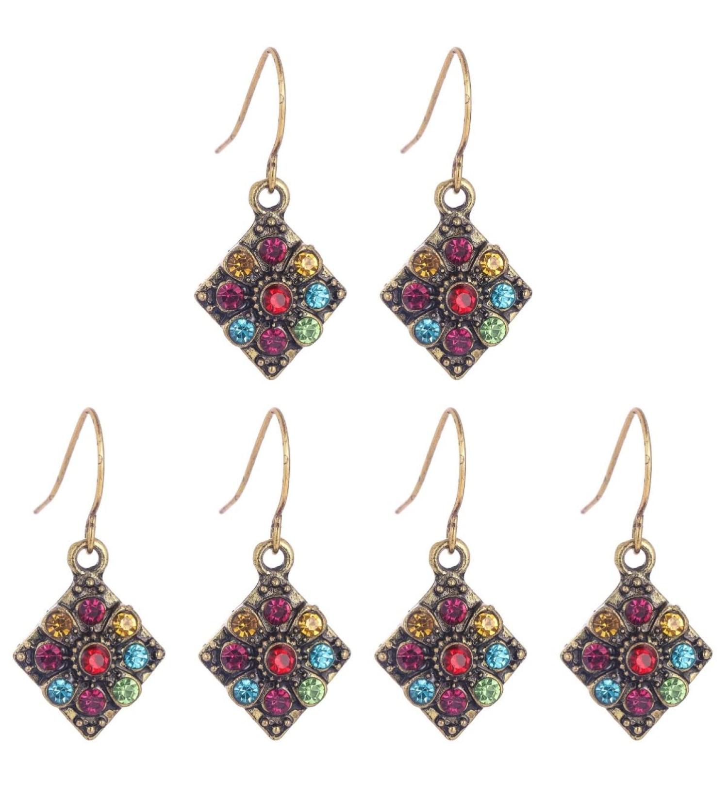 EXCEART 9 Pairs Bohemian Ethnic Earrings Rhinestone Earrings Retro Rhinestone Bohemian Jewelry Dangler Miss - Buy Online on SooperMarket.com
