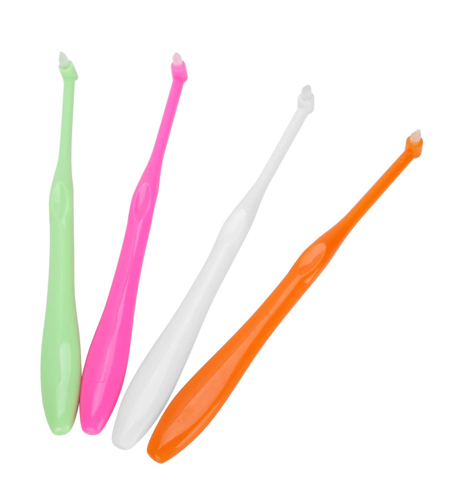 4 Pack Orthodontic Toothbrushes - Soft Small Head & Cone-Shaped Rubber Tip for Bridges | Ideal for Detail Cleaning - Buy Online on SooperMarket.com