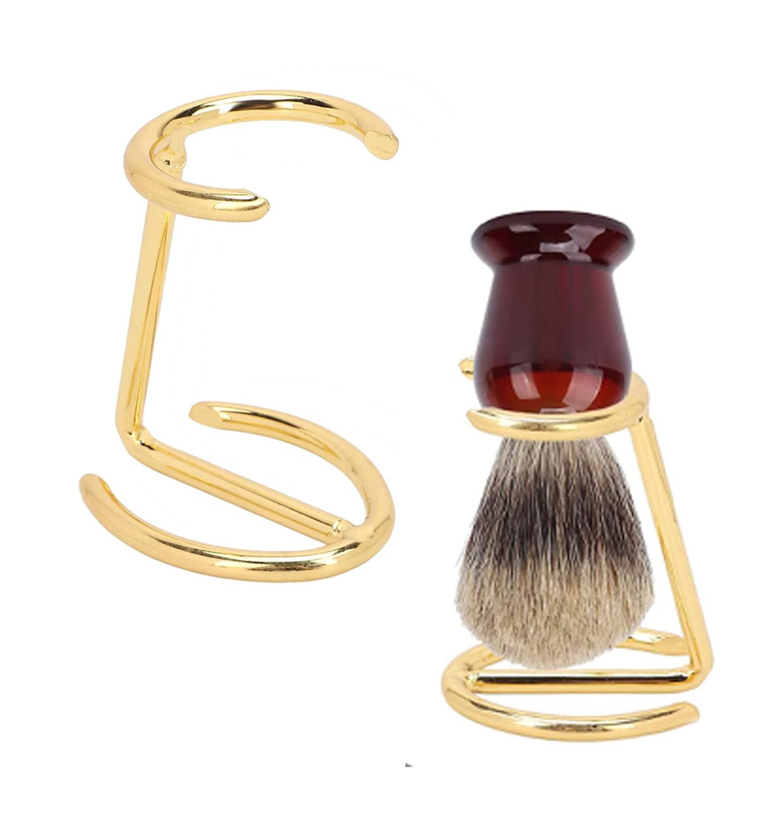 ZBJBinCH Shaving Brush Holder Deluxe Shaving Stand Shaving Razor and Brush Stand for Safety Razor Stand Place manual shaving foam brush Stainless Steel (Golden Without Brush) - Buy Online on SooperMarket.com