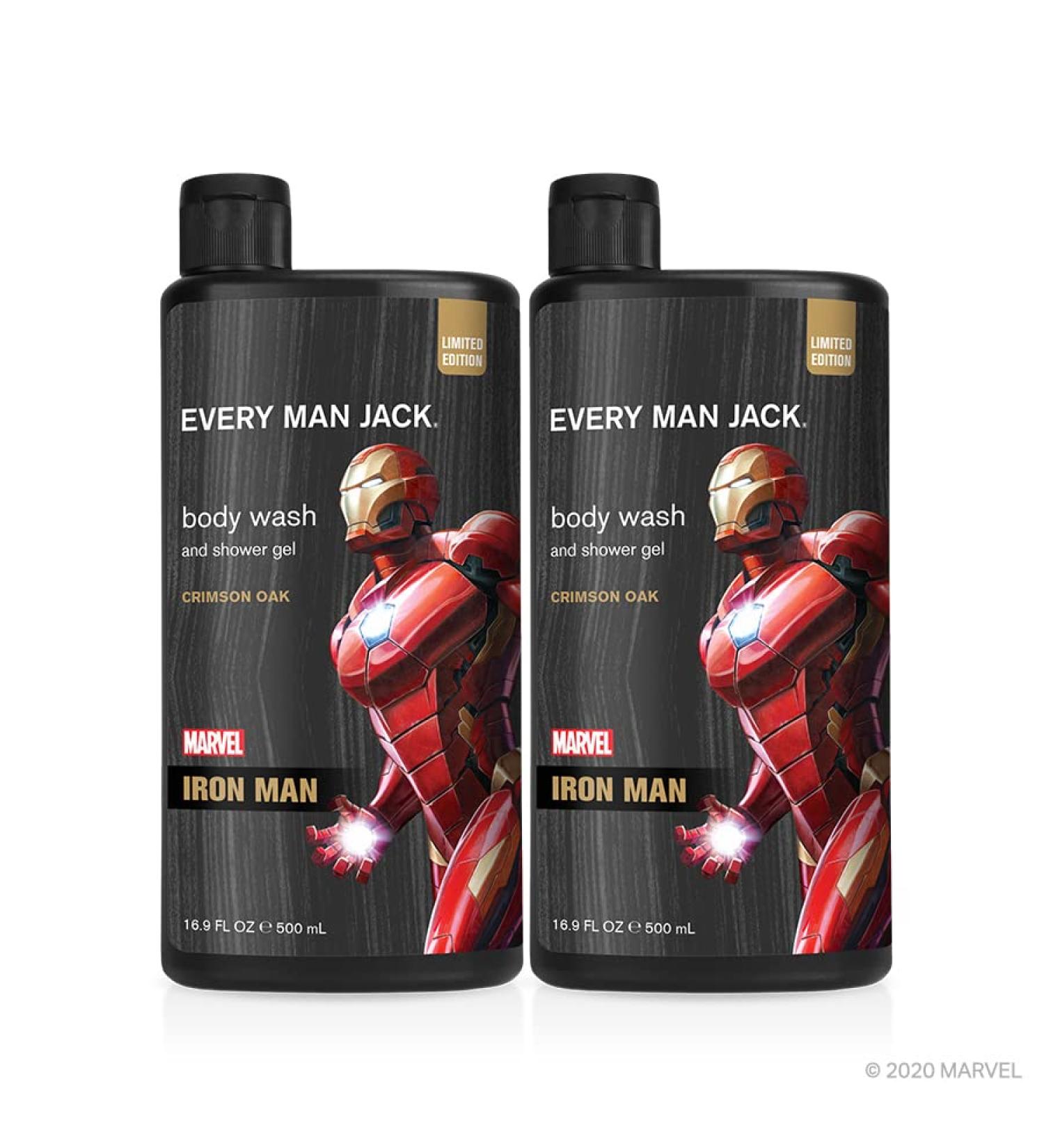 Every Man Jack Marvel Iron Man Body Wash Twin Pack - 16.9oz x 2 | Paraben-Free, Phthalate-Free, Dye-Free, Cruelty-Free - Buy Online on SooperMarket.com