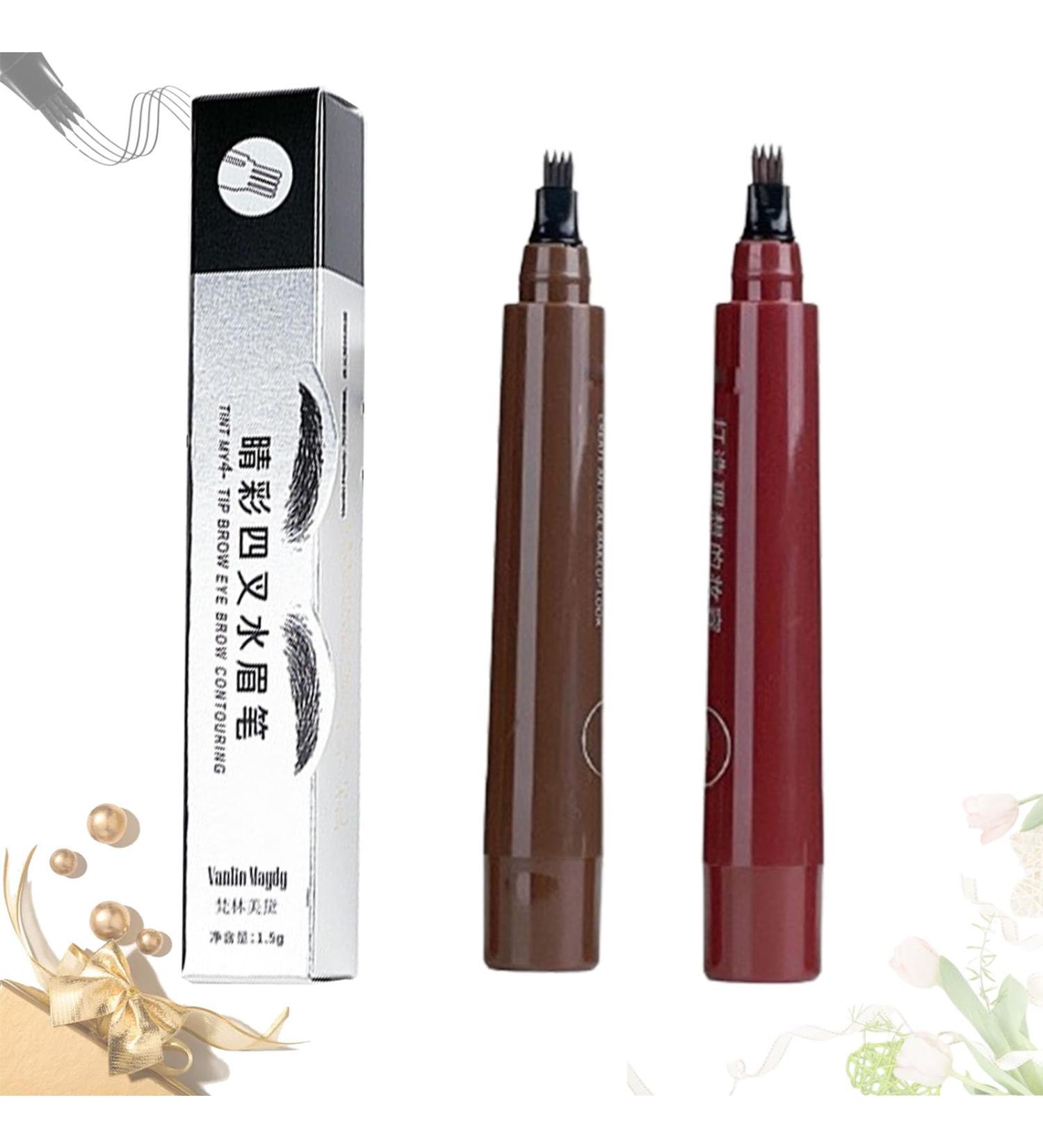 LONGLUAN Waterproof Sweat-Proof and Non-smudging Four-Pronged Eyebrow Pencil Nexavale Eyebrow Nexavale Magic Eyebrow Enhancing Pen Waterproof 4-Tip Eyebrow Unique Quad Eyebrow Pencil (02+03) - Buy Online on SooperMarket.com
