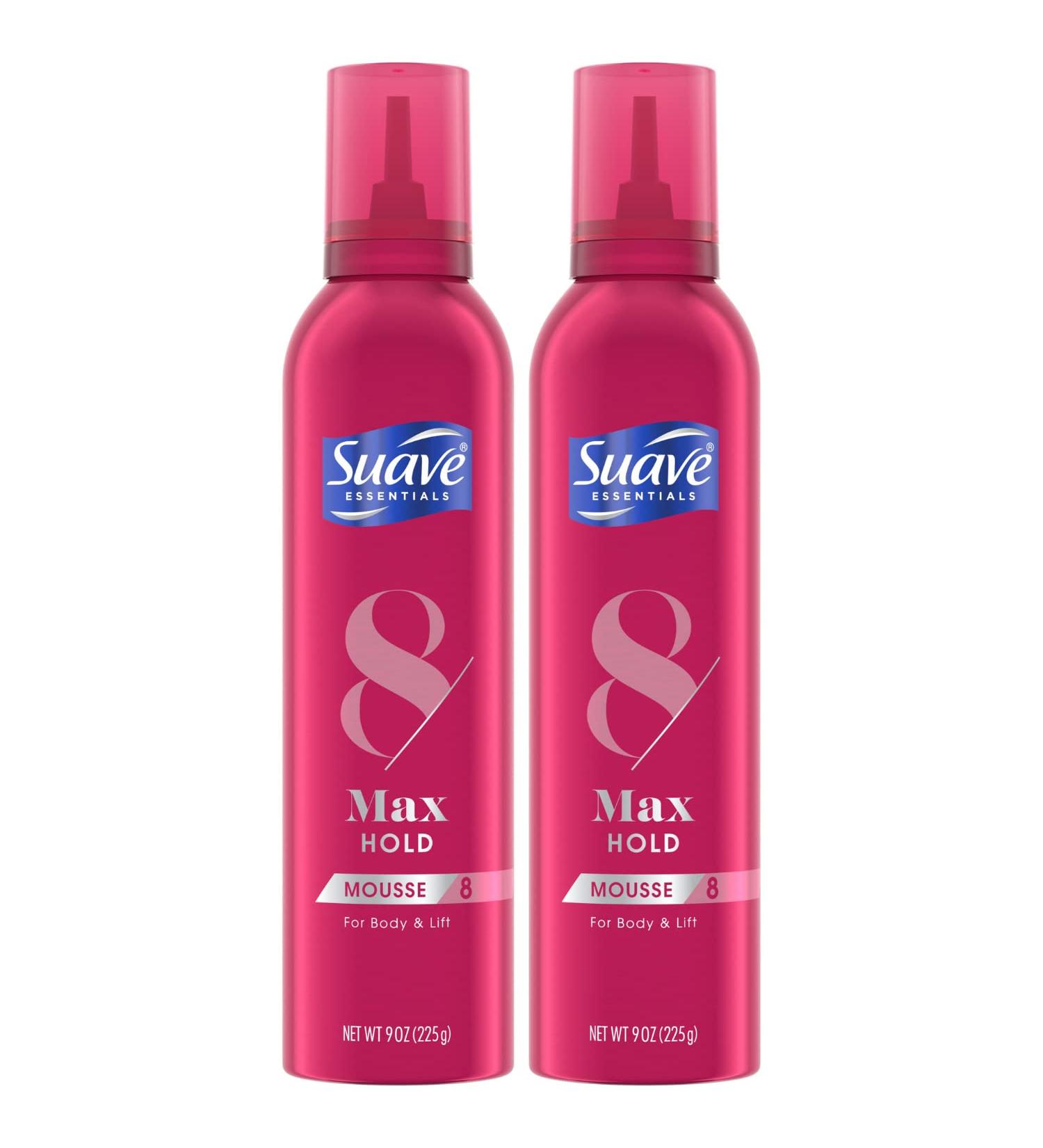 Suave Max Hold 8 Volumizing Mousse - 9 Oz Pack of 2 for Fine Wavy & Curly Hair | Moisturizing Volume Foam - Buy Online on SooperMarket.com