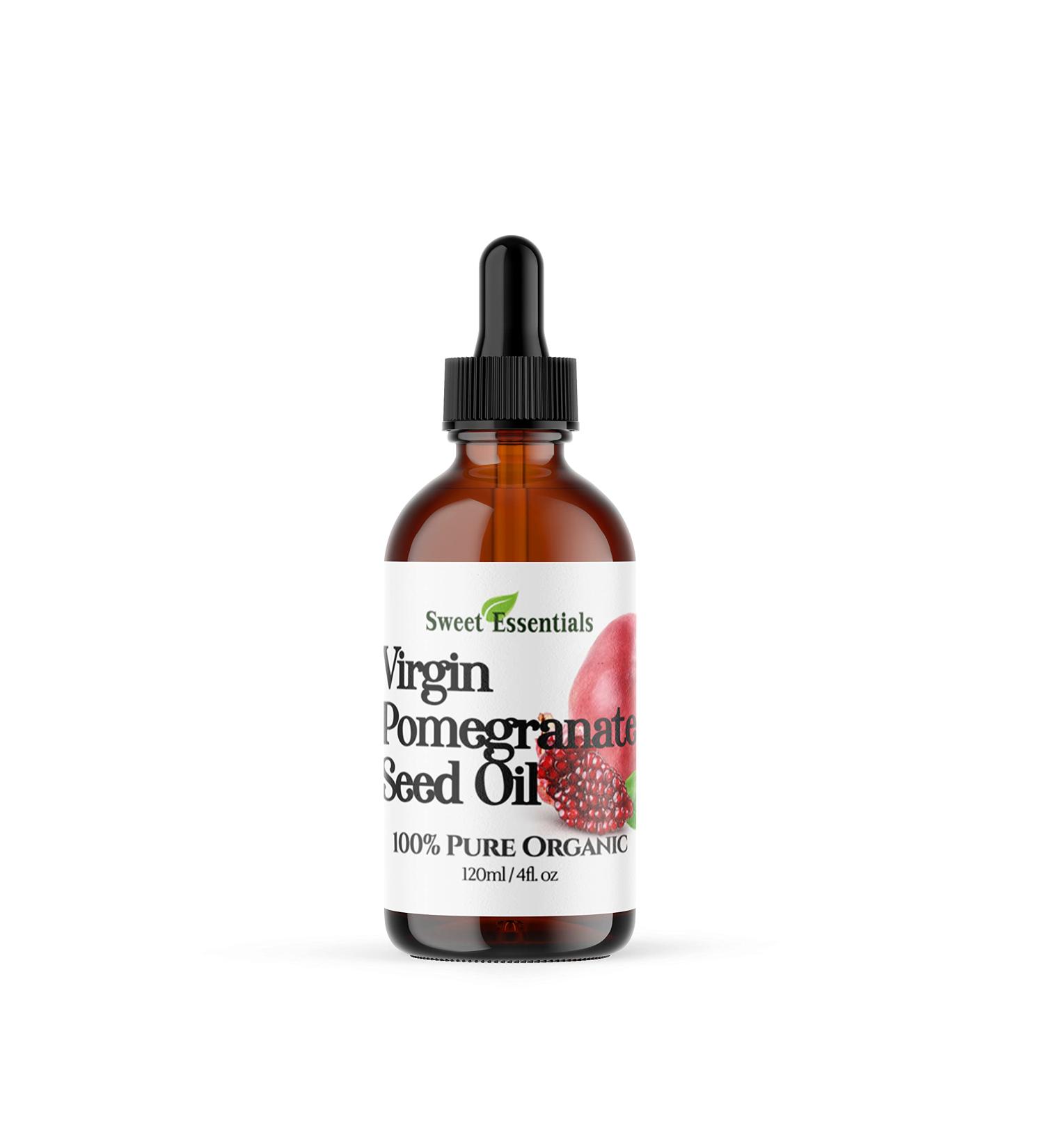 Premium Organic Pomegranate Seed Oil - 100% Pure Cold Pressed Unrefined Moisturizer for Skin Hair & Face - Imported from Turkey (4oz Glass Bottle - Buy Online on SooperMarket.com