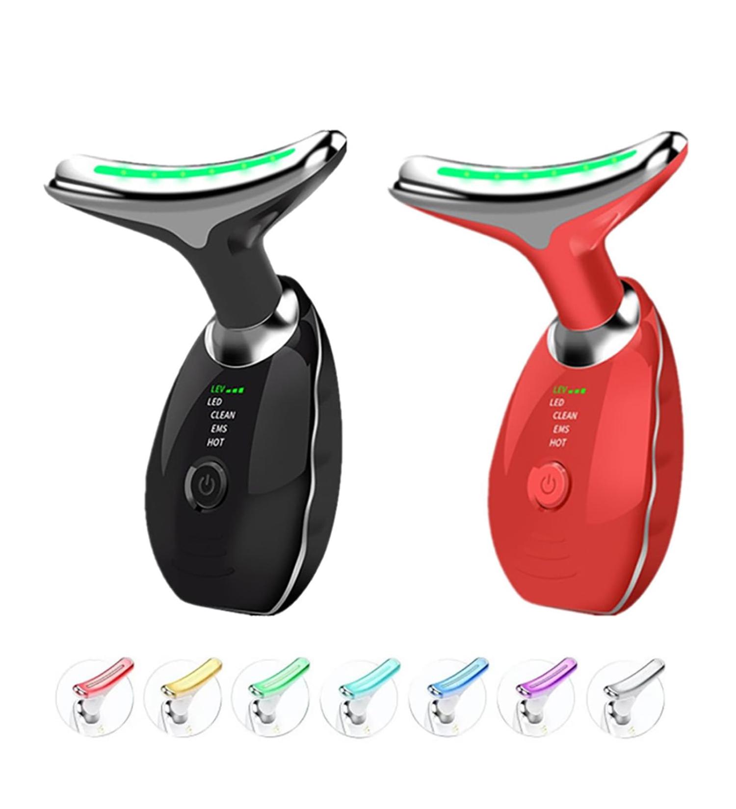 Nadove Micro-Glow Facial Nadove Micro Glow Face Sculptor Micro Glow Facial Machine Microcurrent Multifunctional Facial Massager Double Chin Eliminator (Black+Red) - Buy Online on SooperMarket.com