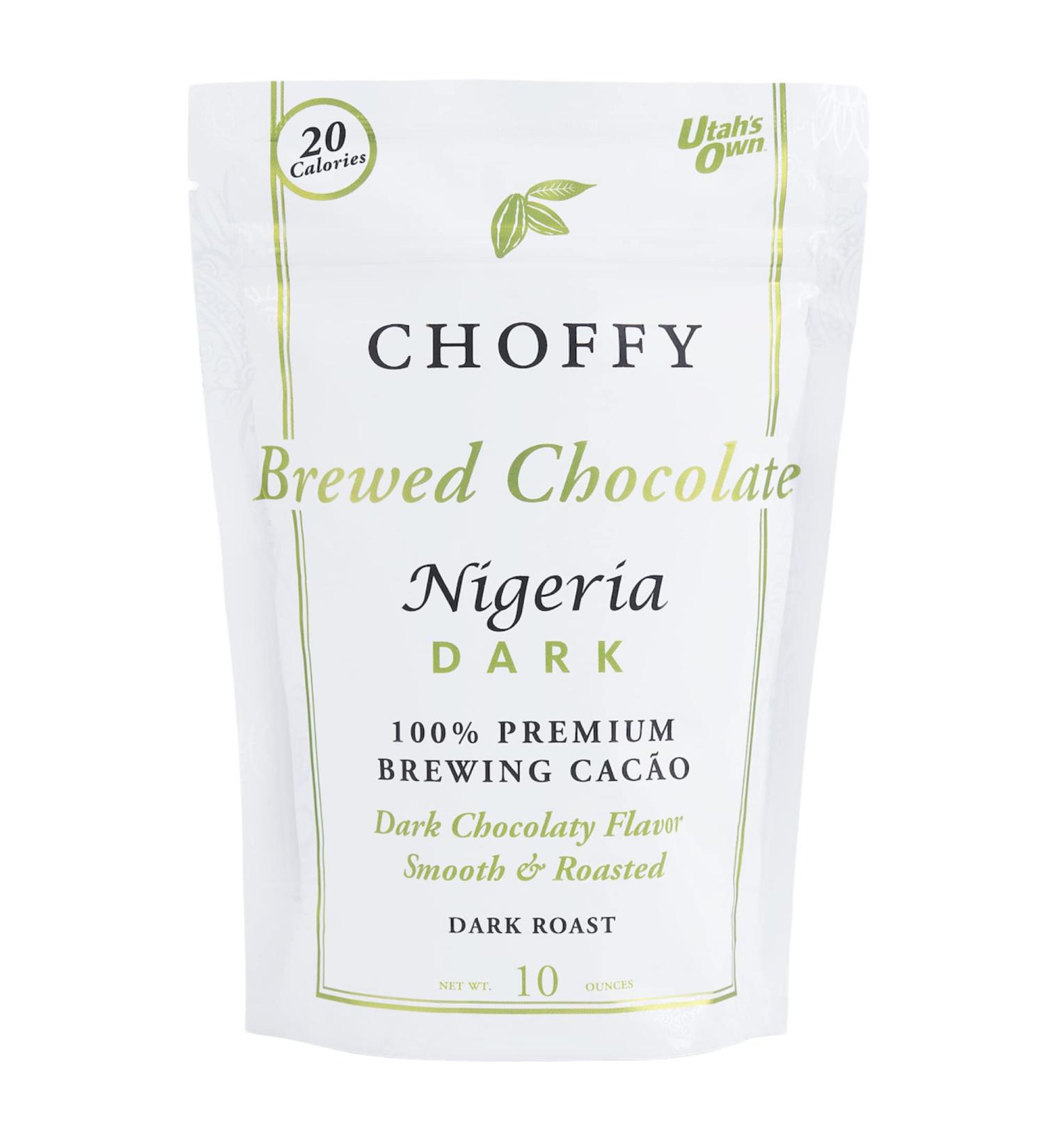 Choffy Brewed Cacao Coffee Alternative Substitute - 10 Oz Nigeria Dark Roast Flavor | Caffeine-Free Rich Chocolate Drink for Dark Chocolate Lovers - Nutrient-Rich Mood & Energy Booster | 10 Ounce Pack - Buy Online on SooperMarket.com