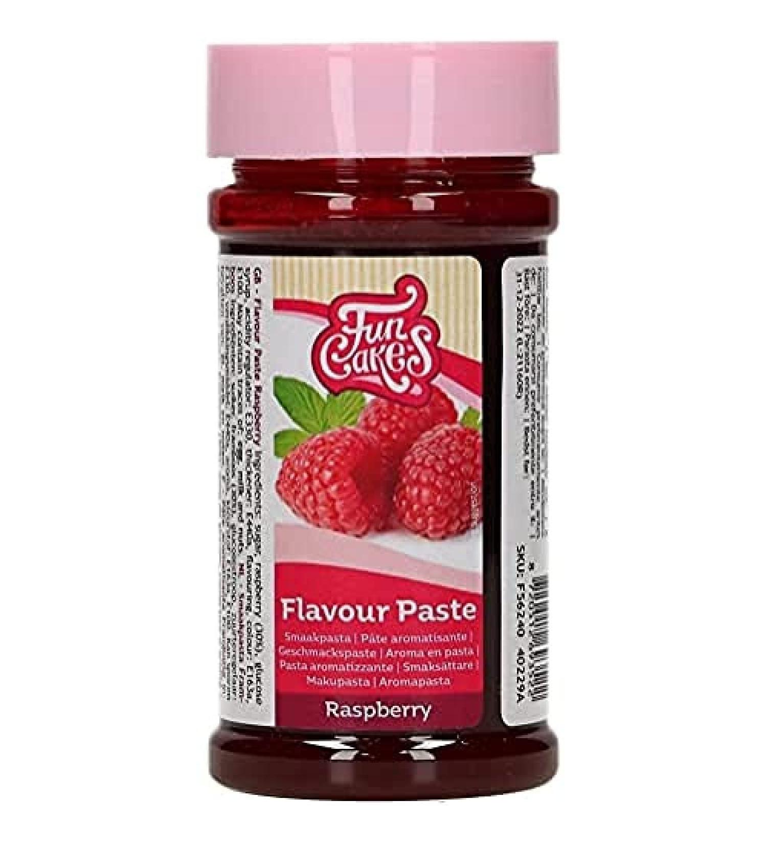 Funcake's taste raspberry: food paste great taste perfect for decorating cakes suitable for dough and fillings.120 g.