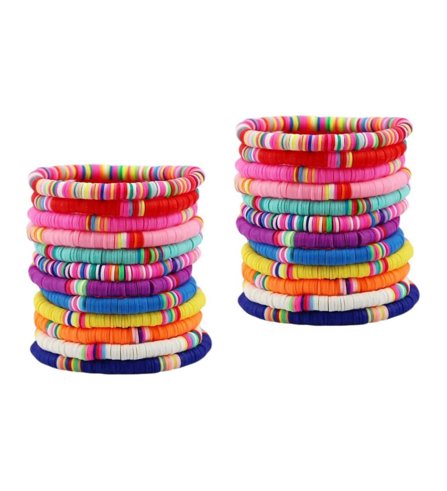 ABOOFAN 24 Pcs Clay Bracelet Bohemia Bracelets Stackable Bracelet Bracelets Aesthetic Elastic Bracelet Summer Beach Bracelets Summer Beach Jewelry Wafer Decorate Miss Polymer Clay - Buy Online on SooperMarket.com
