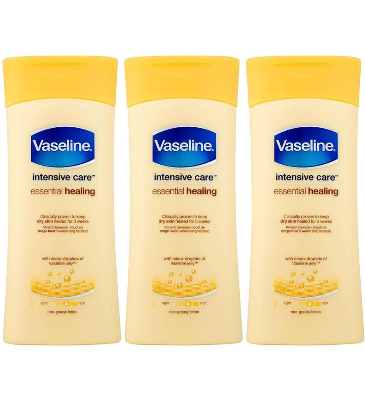 Vaseline Intensive Care Essential Healing Body Lotion - 6.76 Fl Oz / 200 mL x 3 Pack
