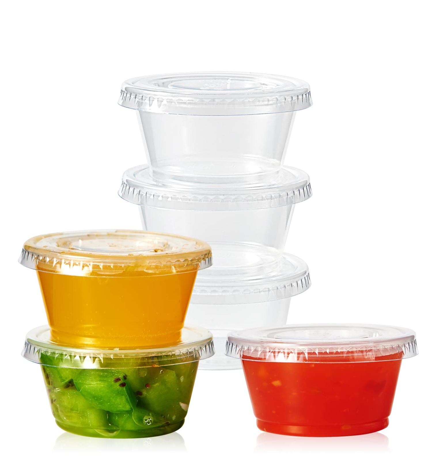 Turbo Bee 2oz Portion Cups with Lids - 100 Pack for Jello Shots, Souffles, Condiments & Snacks - Buy Online on SooperMarket.com