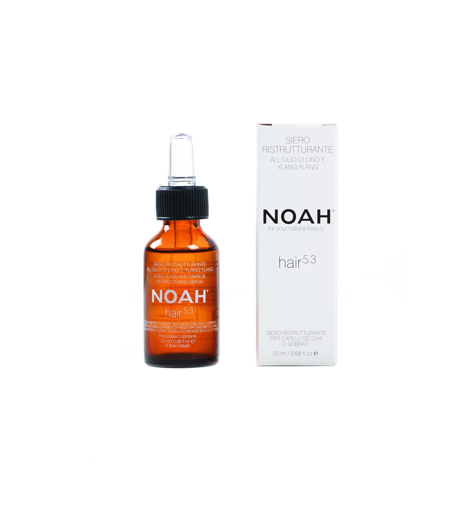 Noah Natural Hair 5.3 Restructuring Serum with Linseed Oil and Ylang-Ylang for Dry and Damaged Hair Nourishing Hydrating and Revitalising Vegetarian Cruelty-Free Plant-Based Formula 20ml - Buy Online on SooperMarket.com
