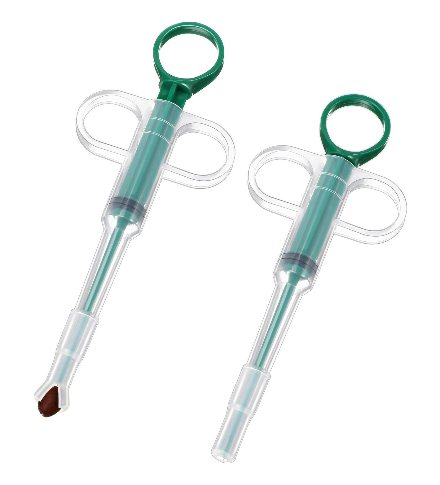 Nuanchu 2 Pieces Cat Dog Pill Shooter & Piller - Pet Syringe Pusher Soft Tip Medicine Feeder - Buy Online on SooperMarket.com