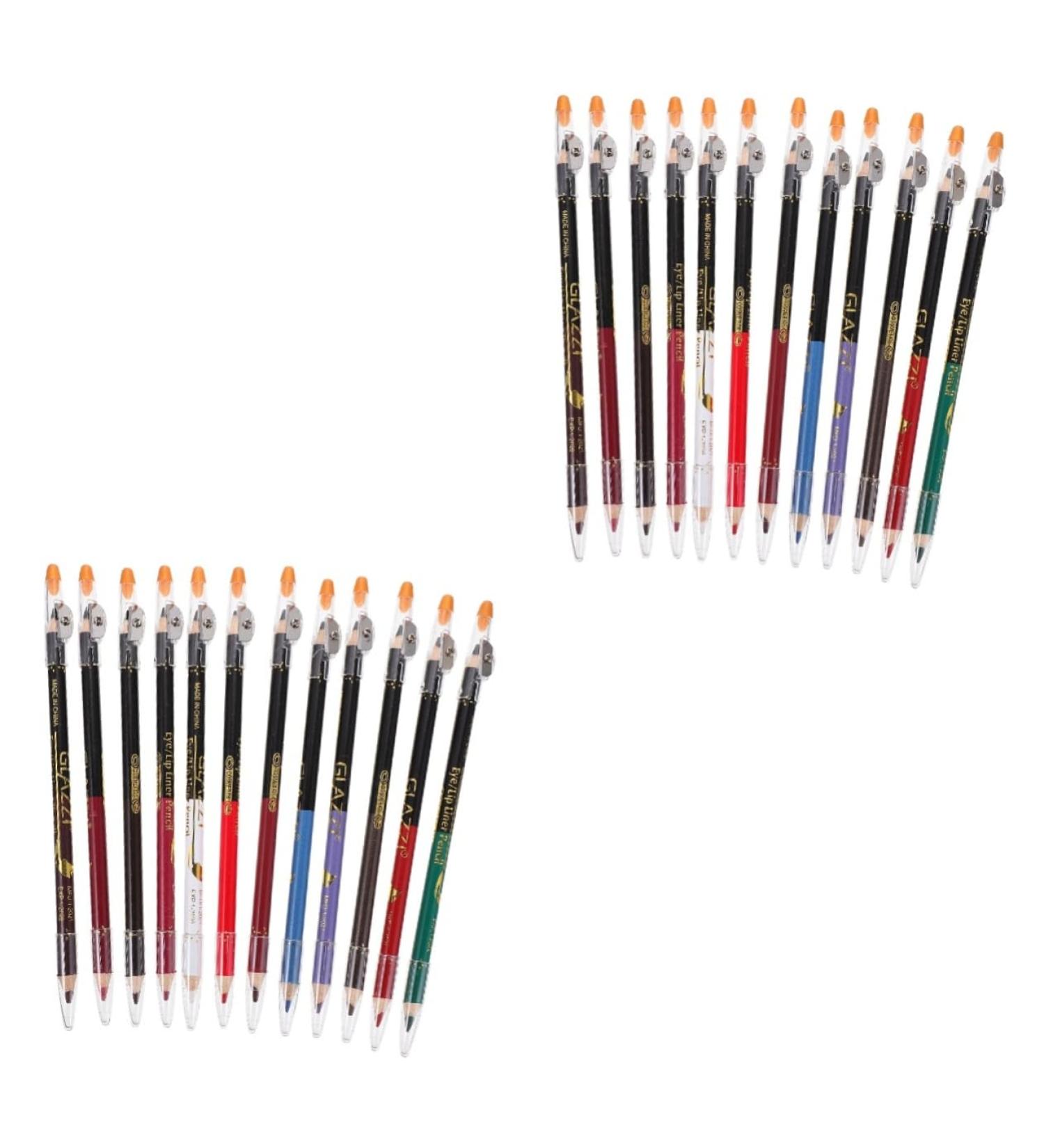 PLAFOPE 24 Pcs Lip Liner Eyeliner Eye Liner Pens Black Eyebrow Liner Lip Liner Pencil Lipliner Pencil Wooden - Buy Online on SooperMarket.com