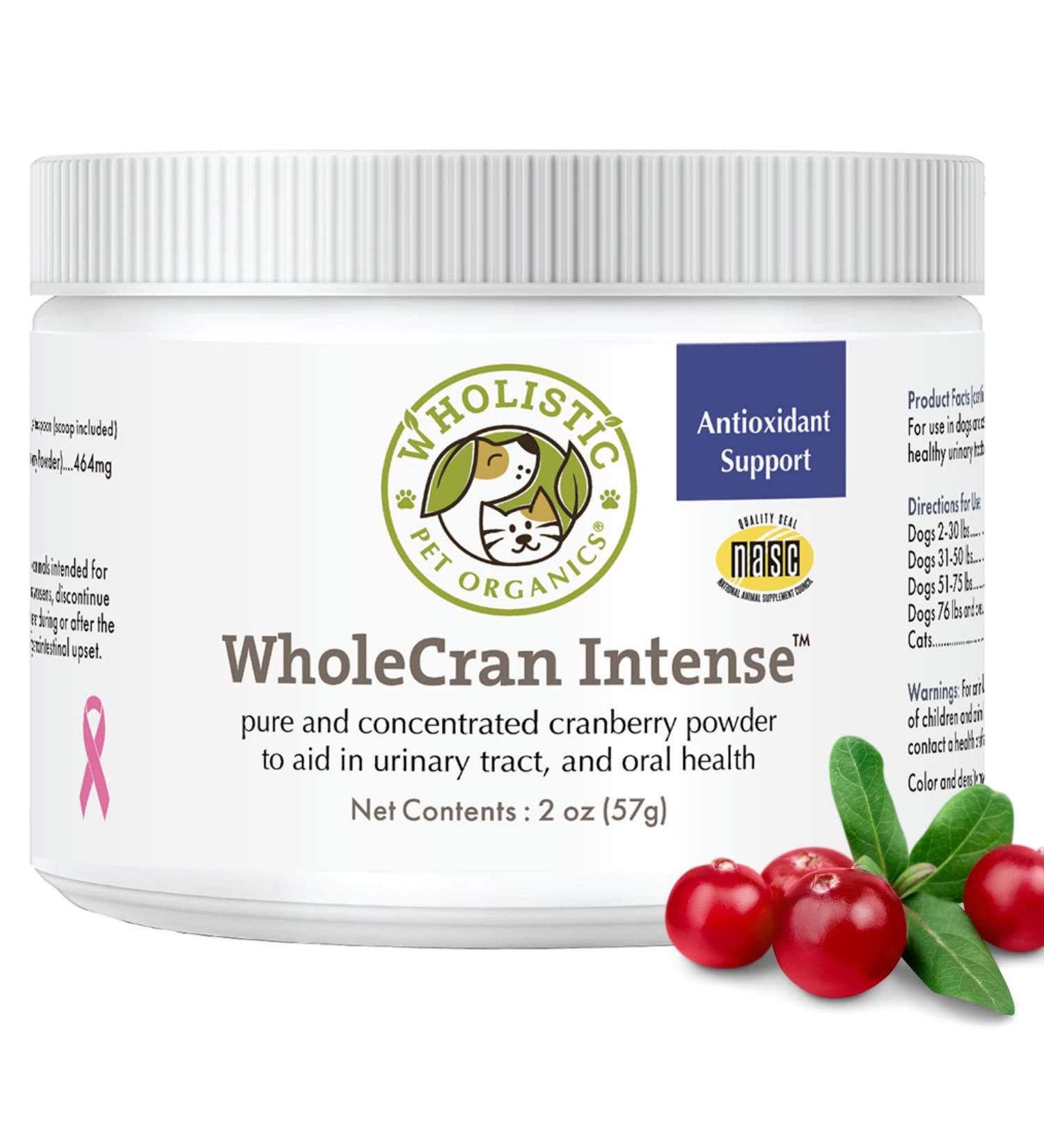 Wholistic Pet Organics WholeCran Intense - Organic Dog Cranberry Powder for UTI and Kidney Health - 2 Oz - Buy Online on SooperMarket.com