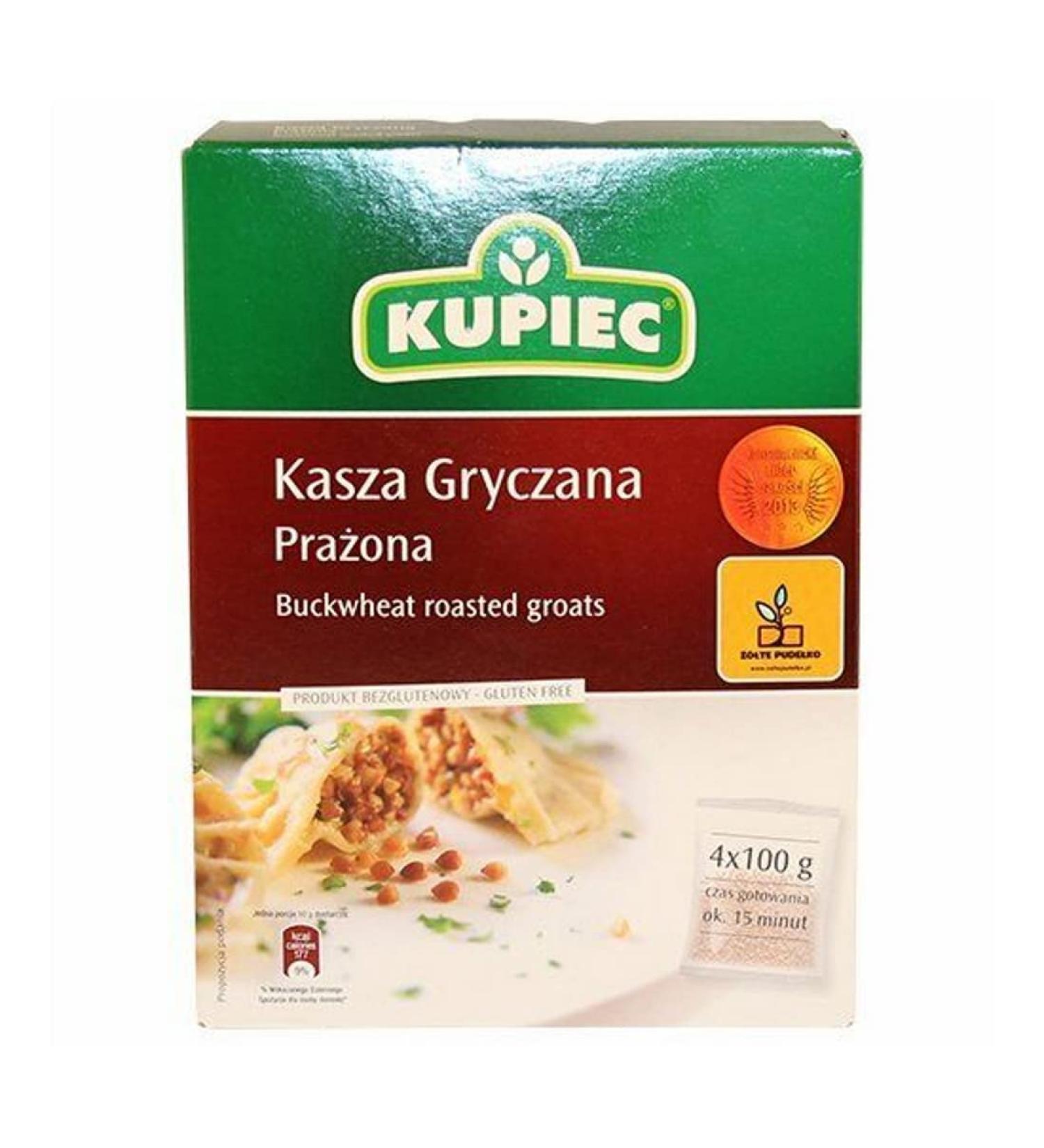 Kupiec Roasted Buckwheat Groats 4x100g (Boil In Bag) - 400g / 14.10 Oz Pack - Buy Online on SooperMarket.com