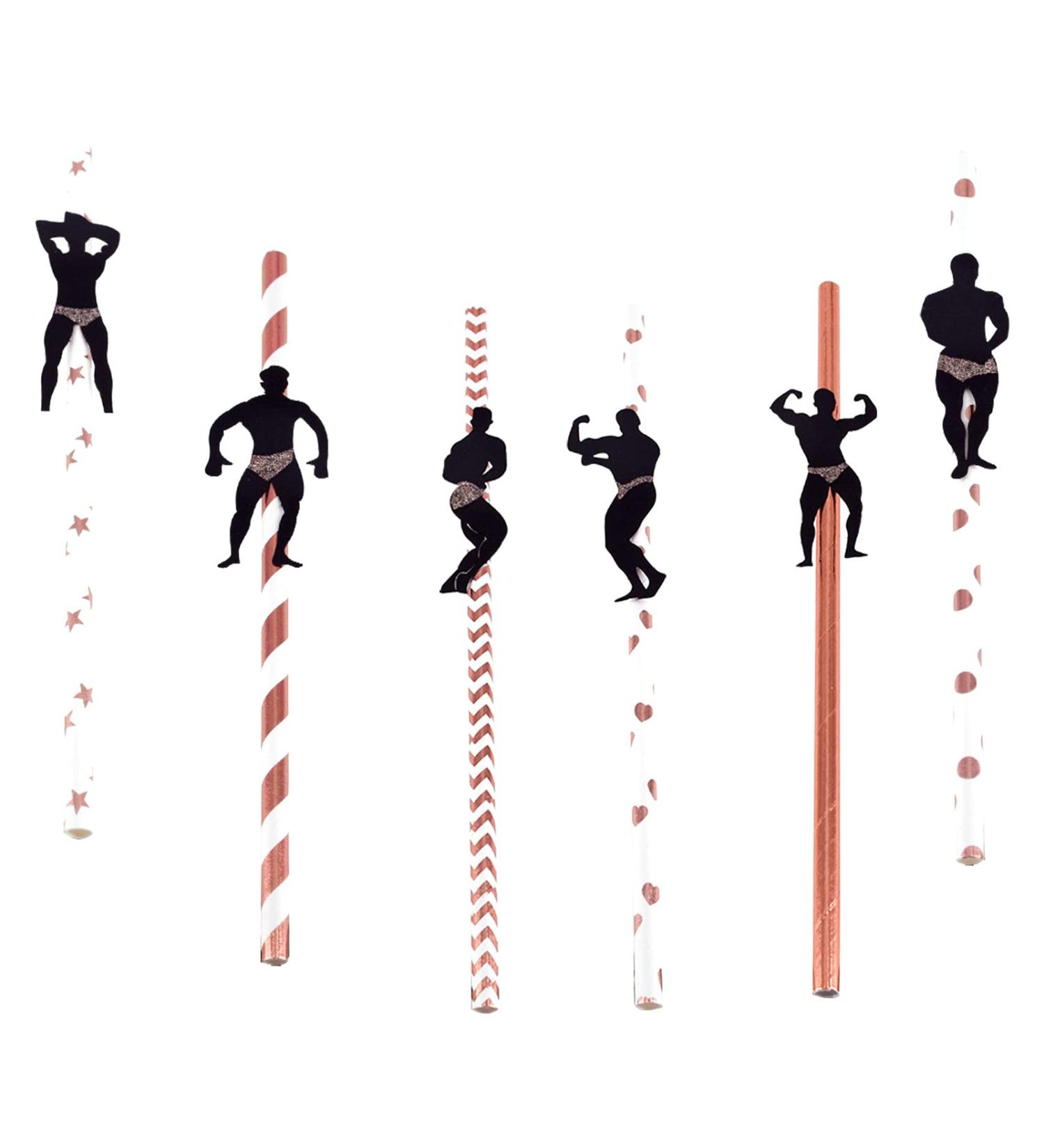 36Pcs Bachelorette Party Decorations Straws Stripper Pole Dancing Men Confetti Straws Party Paper Straws for Bachelorette Decorations Bridal Shower Favors Supplies (Rose Gold) - Buy Online on SooperMarket.com