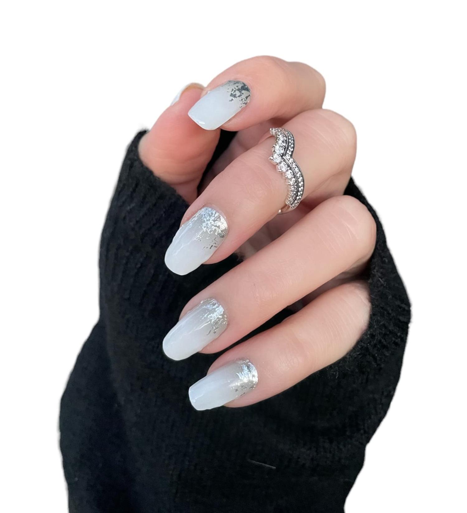Zaubern gel4Home Nail Foils - 16 Metallic Grey Nail Wraps for Stunning Manicures | International Shipping Available - Buy Online on SooperMarket.com