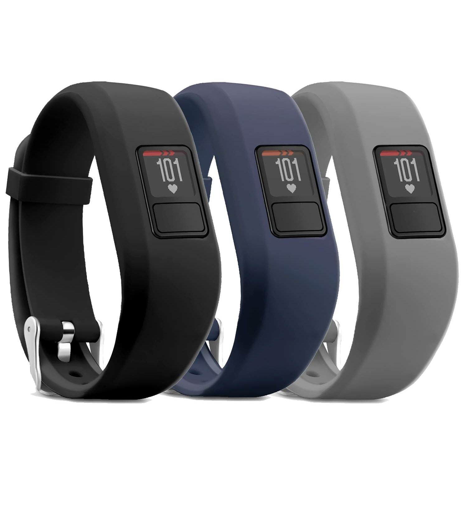 Adjustable Replacement Wristbands for Garmin Vivofit 3/jr/jr 2 - 3 Pack Black/Navy/Gray - Kids, Women, Men - Regular Fit (6.0-9.0 in) - Watch Buckle - iBREK (No Tracker) - Buy Online on SooperMarket.com