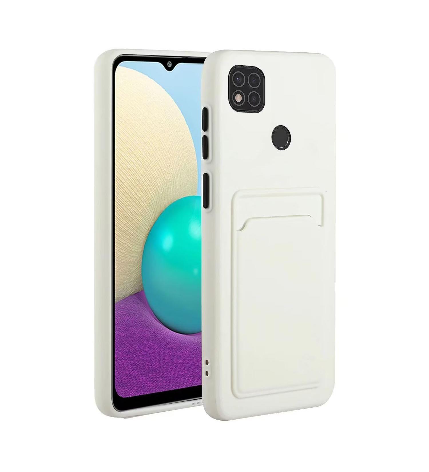Ultra Thin Shockproof Silicone Case for Xiaomi Redmi 10A - Tivenfezk Nadoli Wallet Cover with Credit Card Holder - White TPU Protective Mobile Phone Case - Buy Online on SooperMarket.com