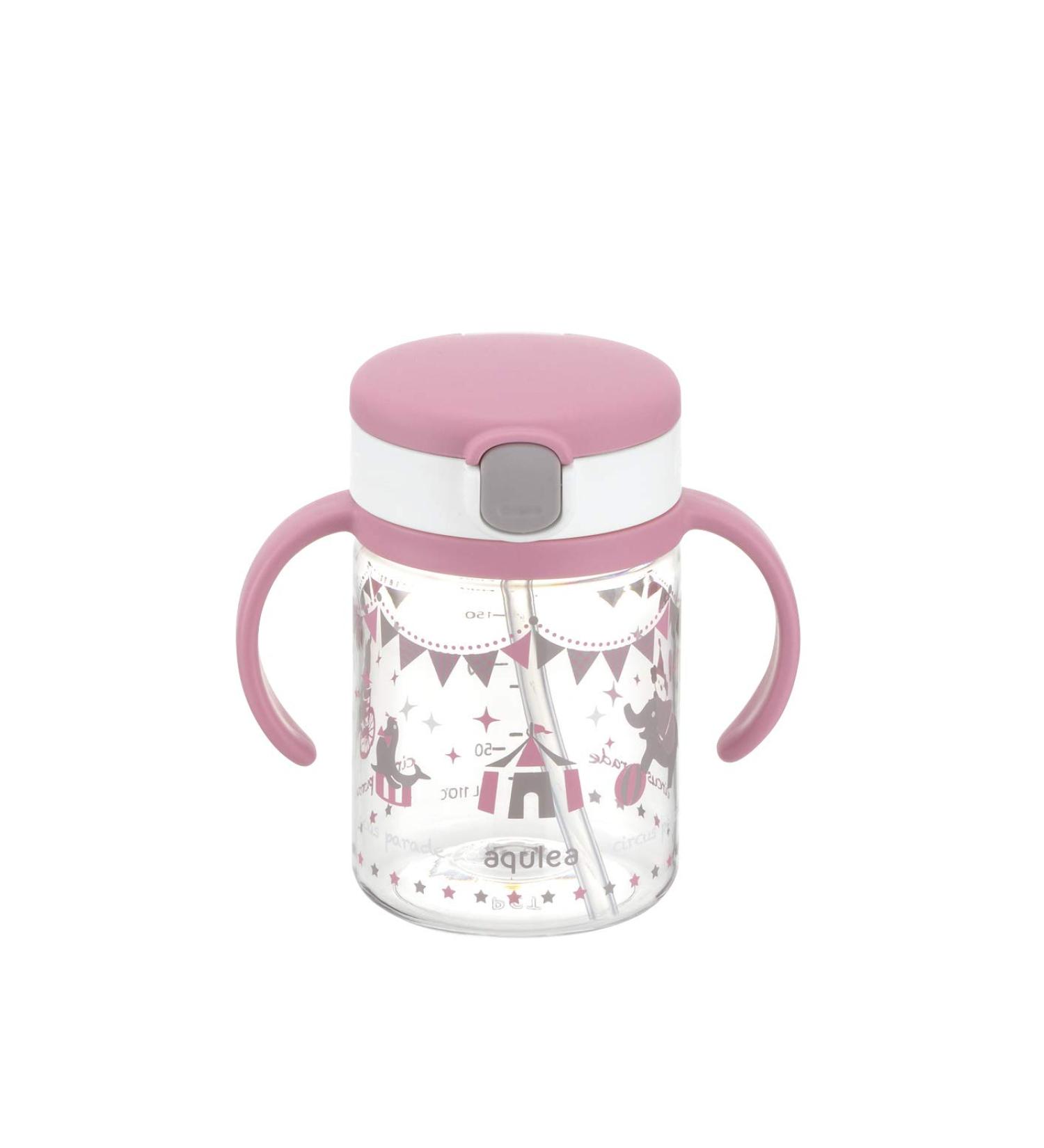 Richell Aqulea Outing Straw Mug 200ml Pink - Stylish Portable Drinkware - Buy Online on SooperMarket.com
