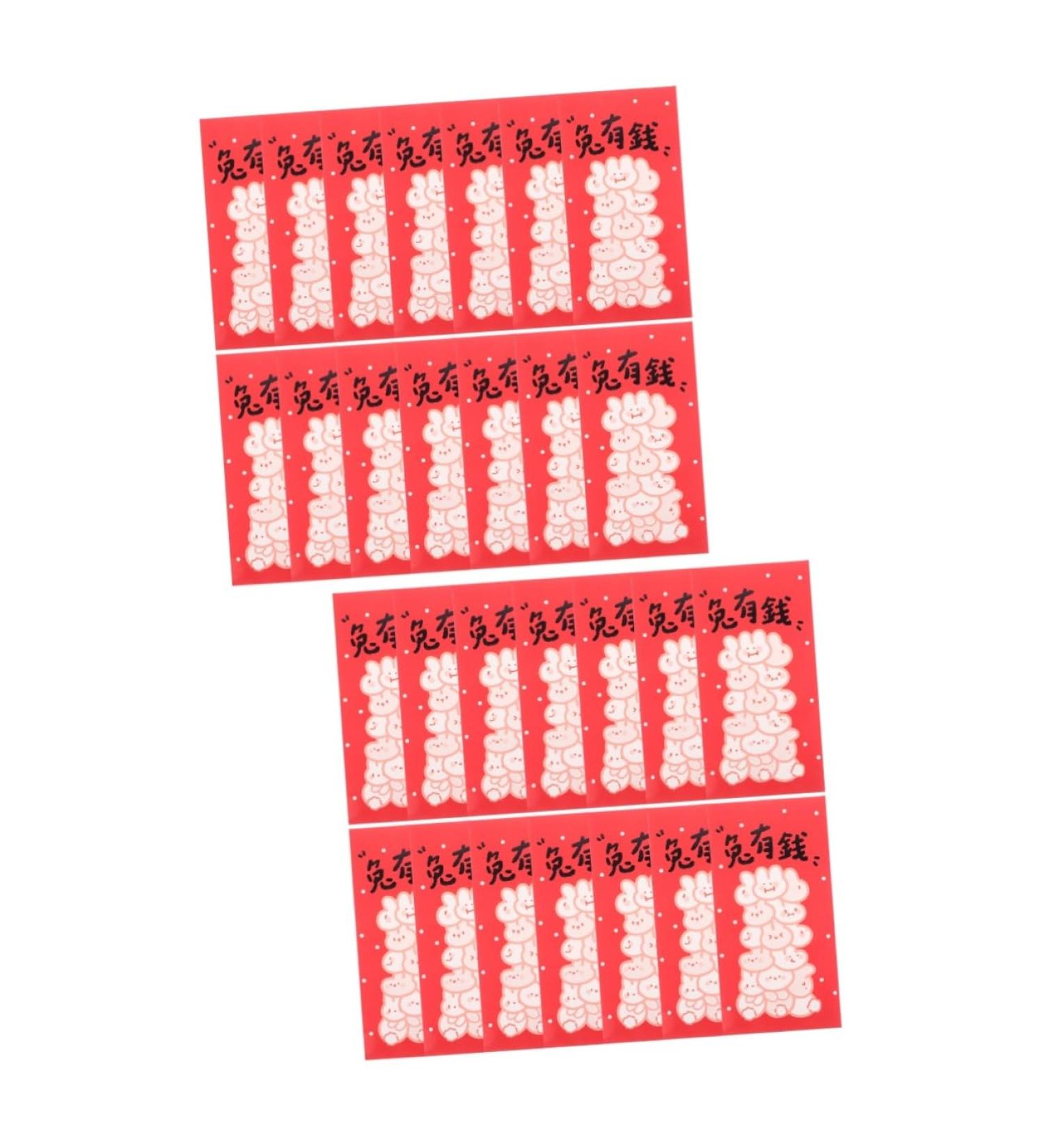 ABOOFAN 40 Pcs 2023 Year of The Rabbit Red Packets New Year Red Packets Ceremony Red Packet Lunar New Year Envelopes 2023 Bunny Pattern Paper Red Packet Money Bag Design Paper Pocket - Buy Online on SooperMarket.com
