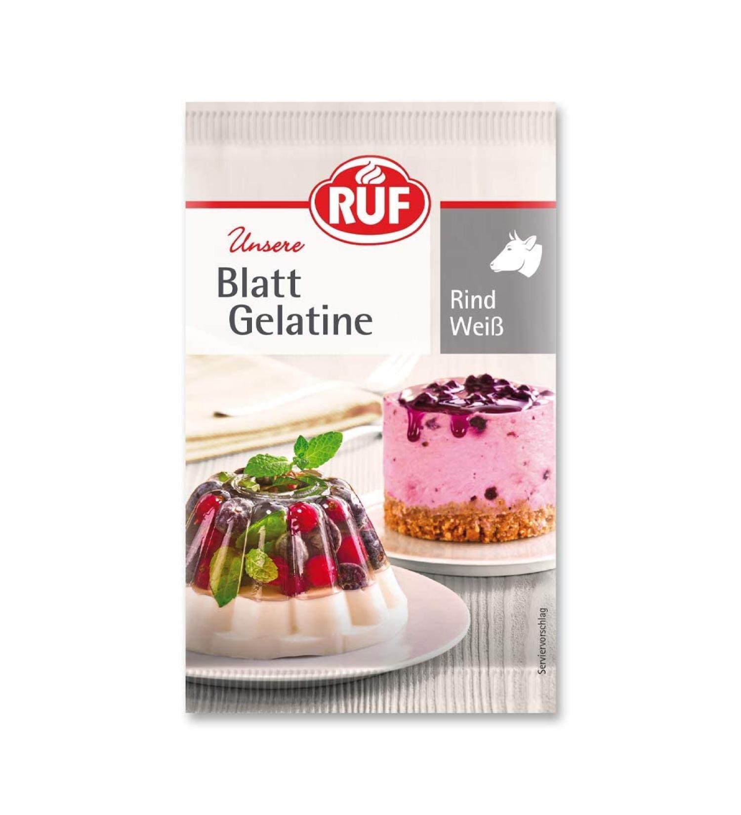 Buy Ruf Leaf Gelatine Beef - 100% Halal Certified Gluten-Free Perfect for Cakes & Desserts - 12 Leaves (20g) - International Shipping Available - Buy Online on SooperMarket.com