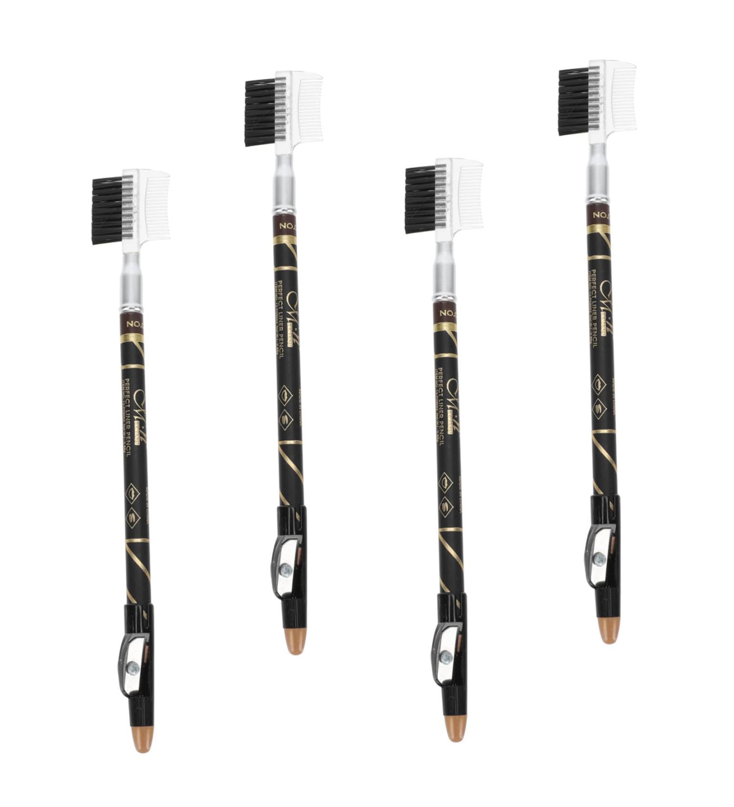 Angoily 4pcs Two-in-one Eyebrow Pencil Eyebrow Pen Mini Suitcase Eyebrow Beauty Pencils Miss 2 in 1 - Buy Online on SooperMarket.com
