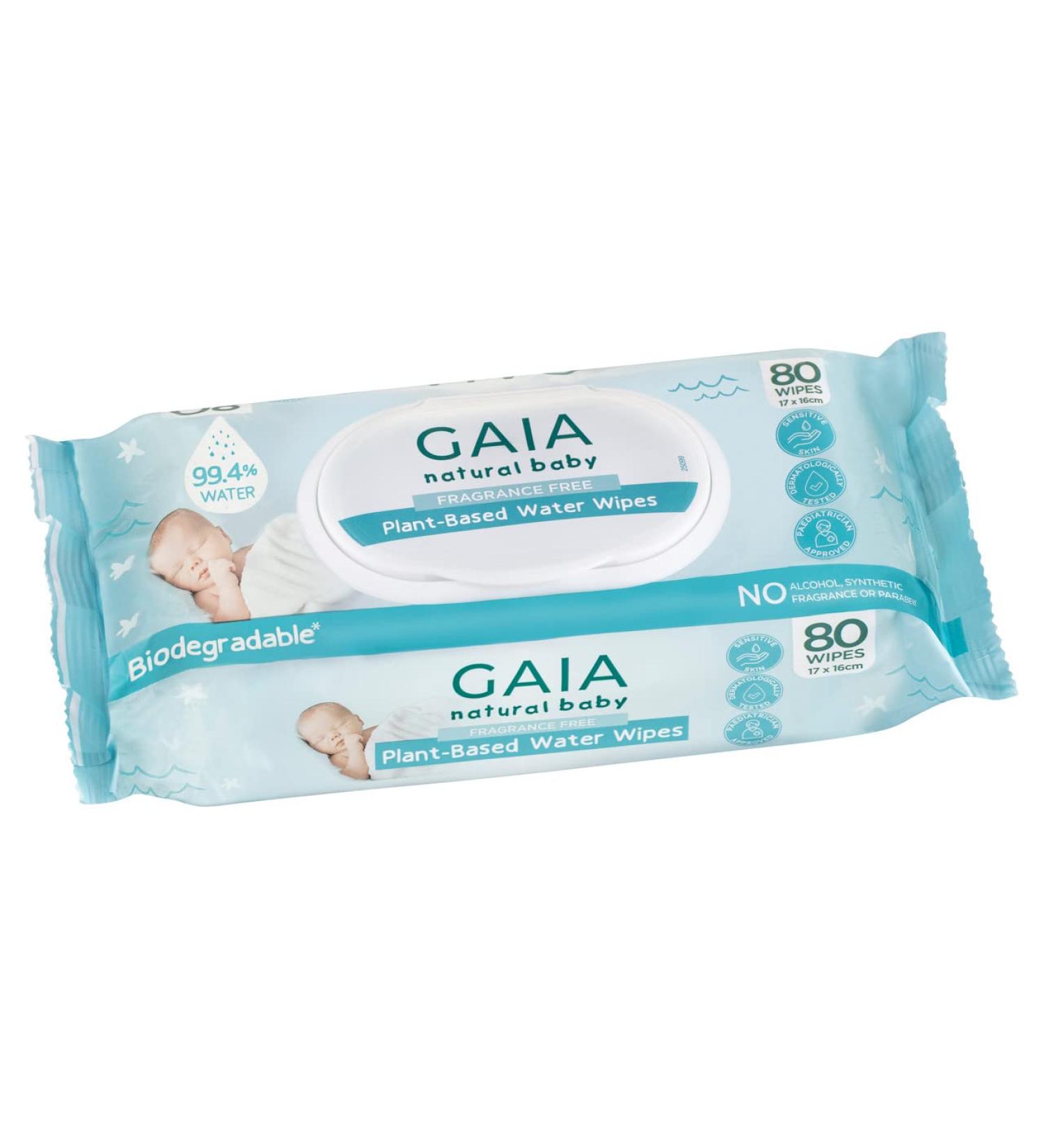 Gaia Natural Baby Water Wipes Gentle Care for Your Little One Gaia Natural Baby Water Wipes Your Choice for Pure Plastic-Free Sensitive Baby Care - Buy Online on SooperMarket.com