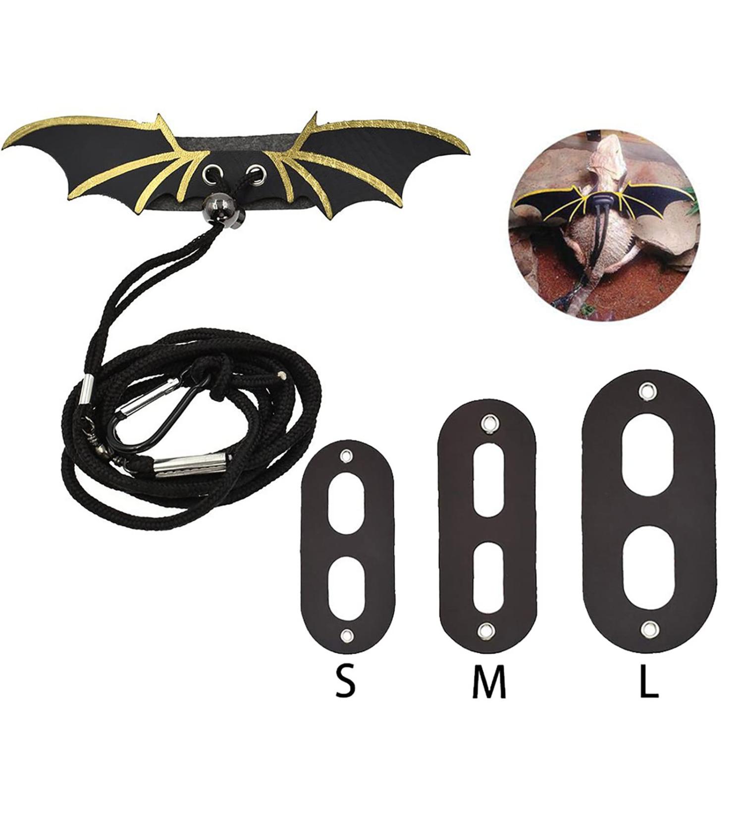 Bearded Dragon Harness 3 Size Soft Leather Harness Lizards Leash Adjustable Small Reptiles Animals Harness with Wing Nylon Rope Lead for Small Medium and Large Reptiles Animals - Buy Online on SooperMarket.com