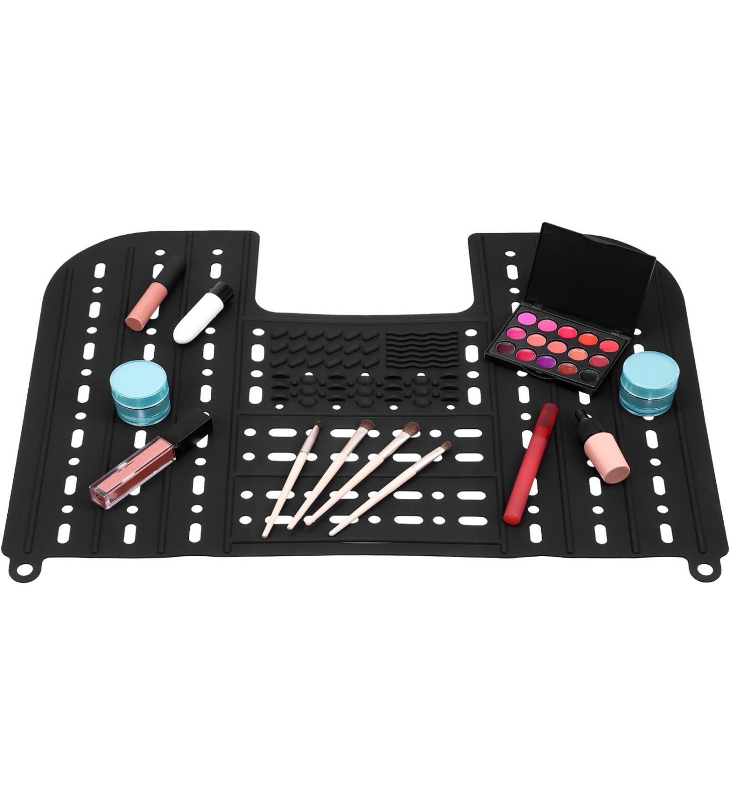 Foldable Sink Cover | Silicone Makeup Brush Cleaning Mat | Compact & Rollable Bathroom Sink Protector - Buy Online on SooperMarket.com