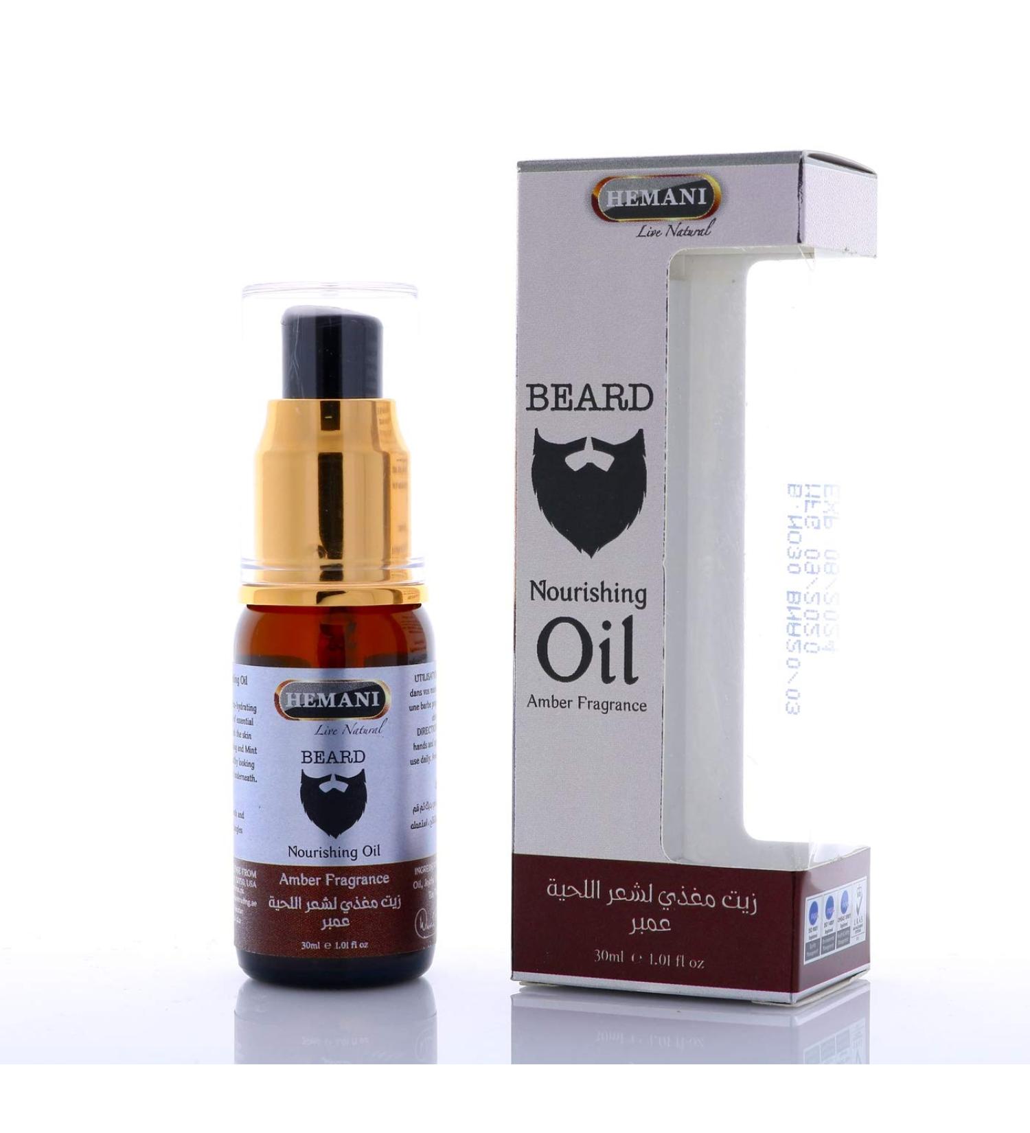 Hemani Beard Oil 30ml - Amber Fragrance | Nourishing Essential Oil Blend with Tea Tree | Softens & Conditions Beard | Relief for Itchy Flaky Skin - Shop Internationally - Buy Online on SooperMarket.com