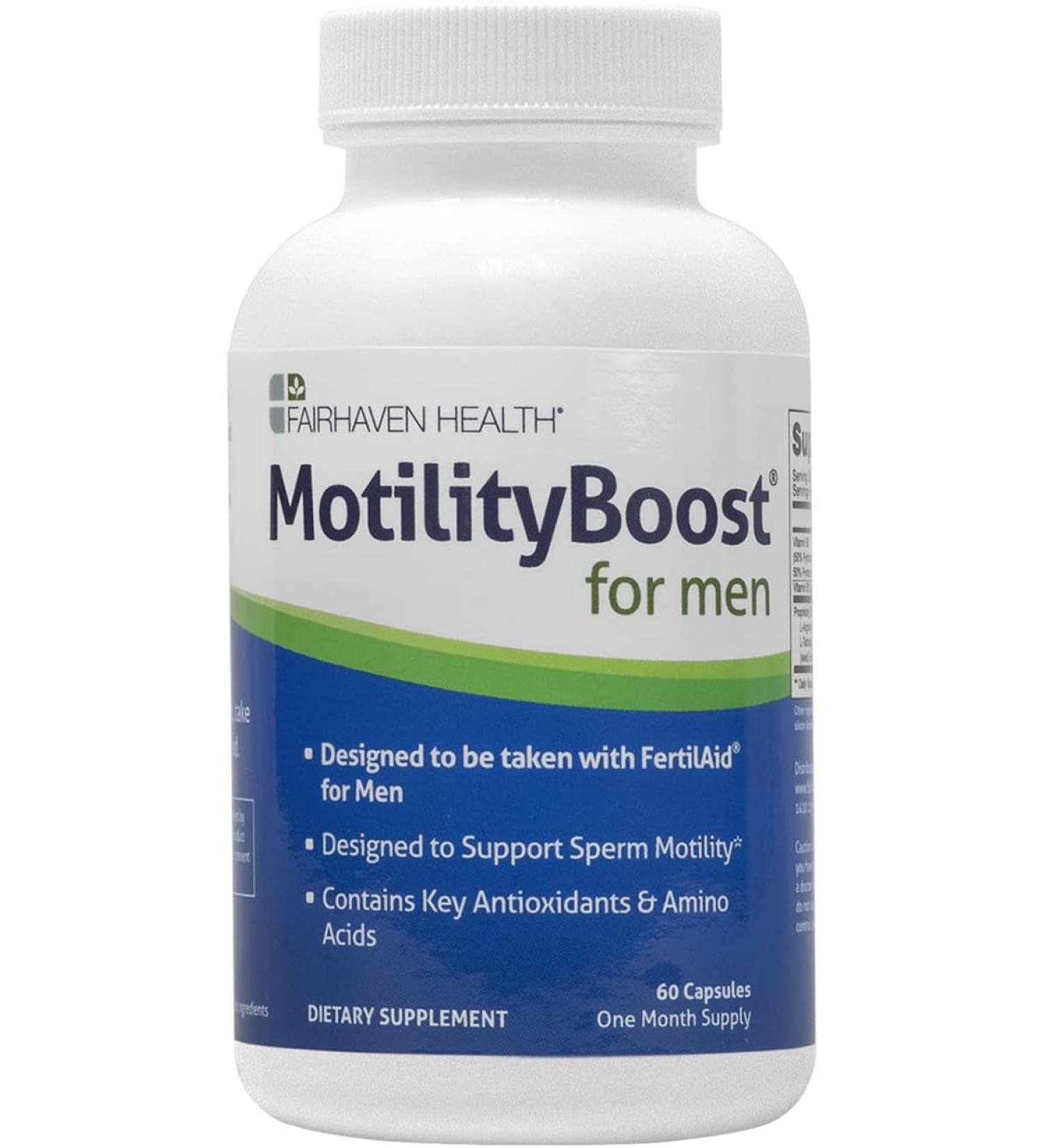 Fairhaven Health MotilityBoost for Men - 60 Capsules | Enhance Male Fertility & Sperm Health - Buy Online on SooperMarket.com