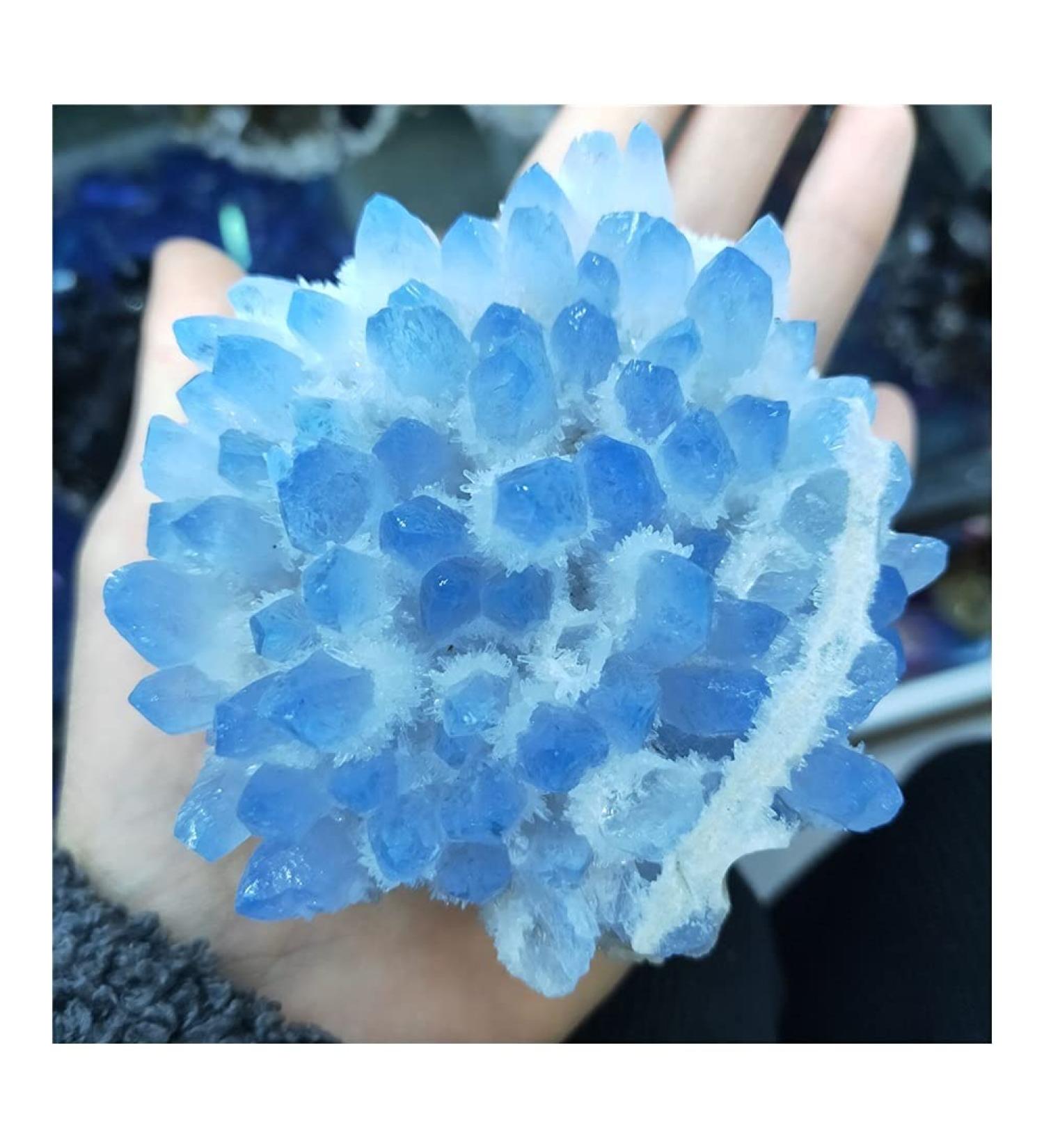 Blue Ghost Phantom Quartz Crystal Cluster Specimen Decoration Gift FZUGEDRLI - Buy Online on SooperMarket.com
