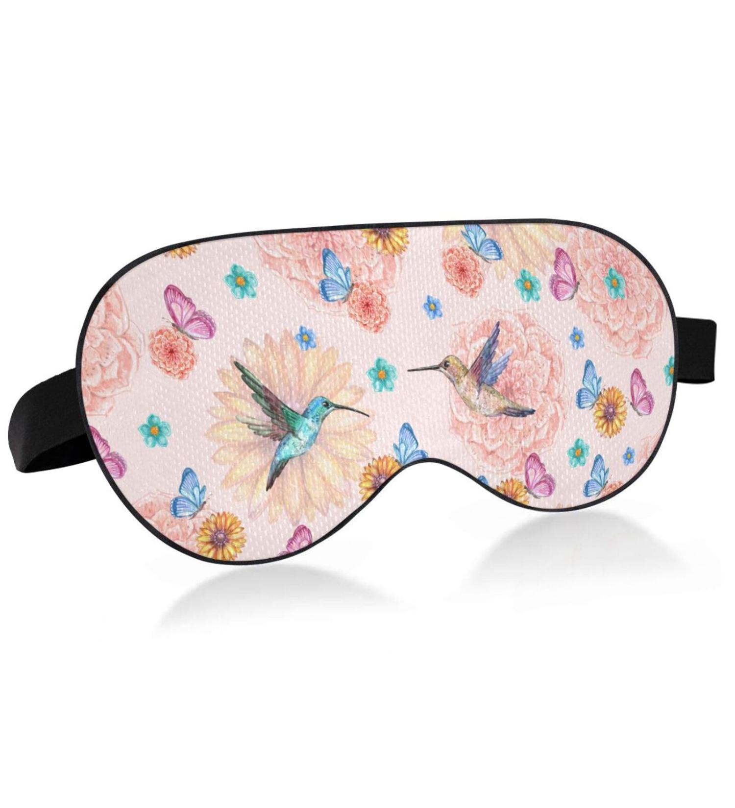 Haskirky Light Blocking Eye Mask - Breathable & Adjustable for Adults | Ideal for Travel, Yoga, Meditation, Office, Deep Sleep | Comfortable & Smooth Design - Hummingbirds Butt - Buy Online on SooperMarket.com
