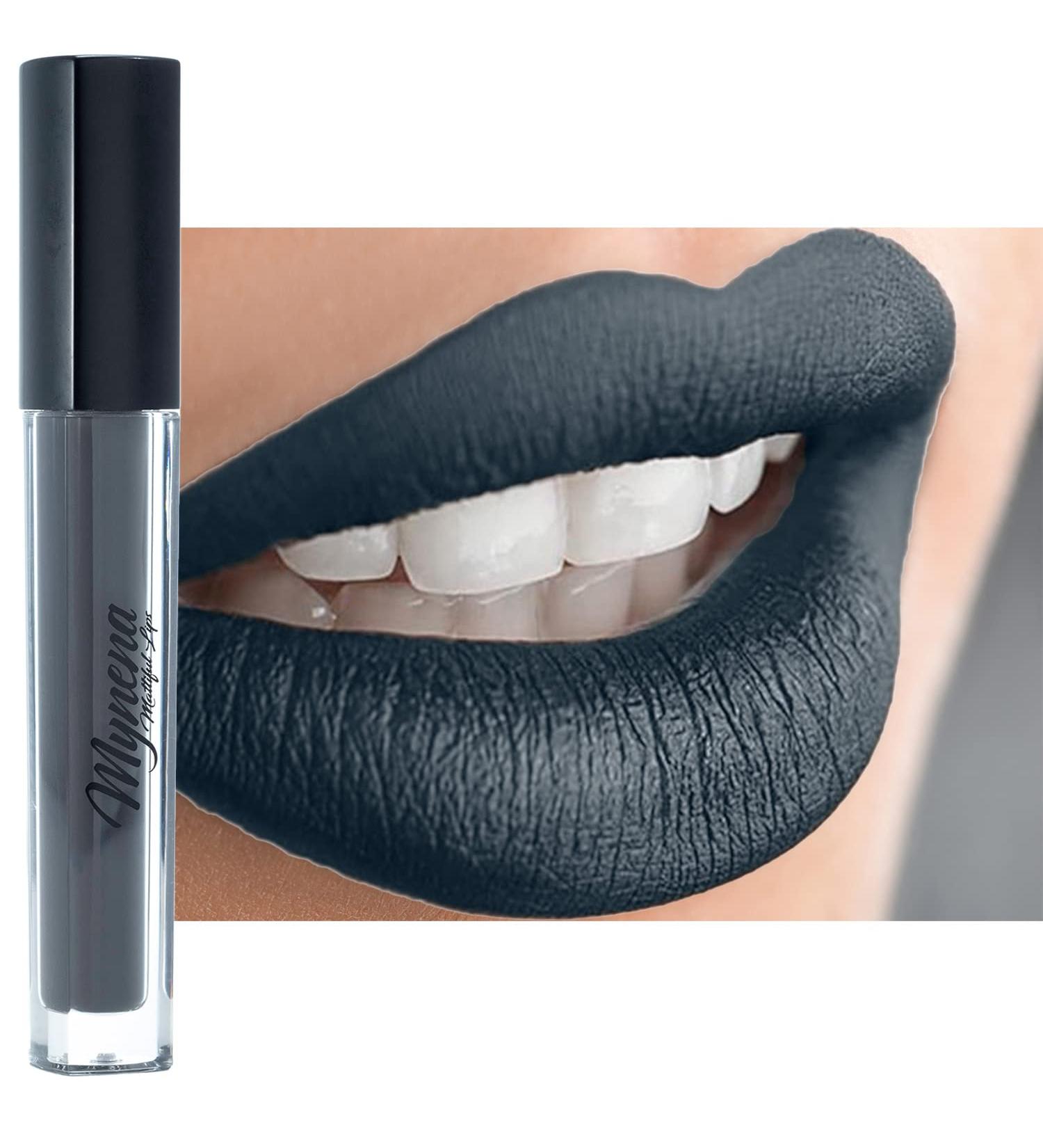 Mynena Gray Liquid Lipstick - Matte Velvet Finish | Long Lasting, Waterproof & Lightweight | Talc-Free, Mica-Free, Gluten-Free & Paraben-Free | Alvira - Buy Online on SooperMarket.com