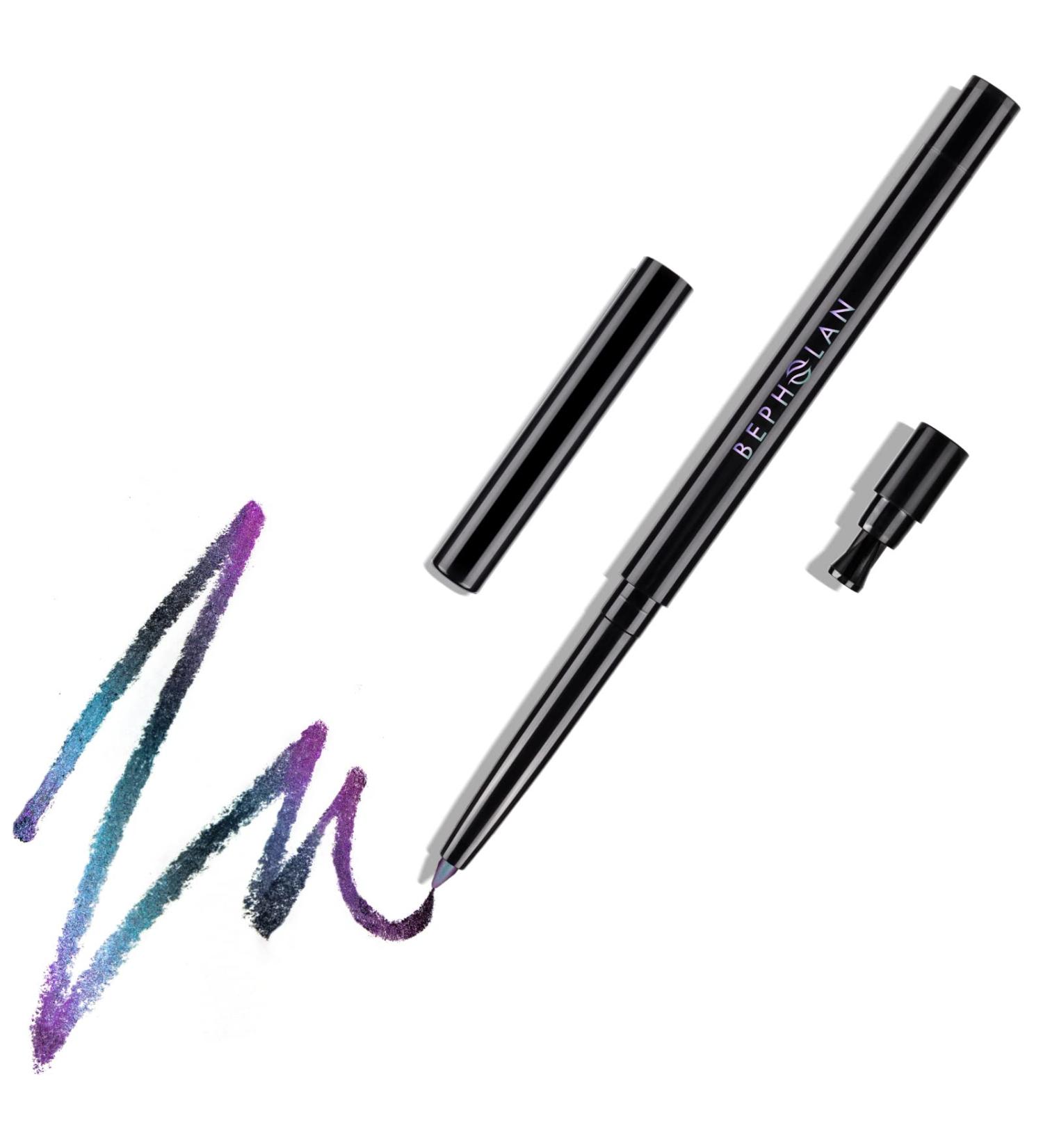 BEPHOLAN Purple Metallic Eyeliner Pencil | Long-Lasting 24h Waterproof Eyeliner Pen | Blue Purple Shifting Colors Glitter | Colored Eyeliner for All-Day Wear - Buy Online on SooperMarket.com