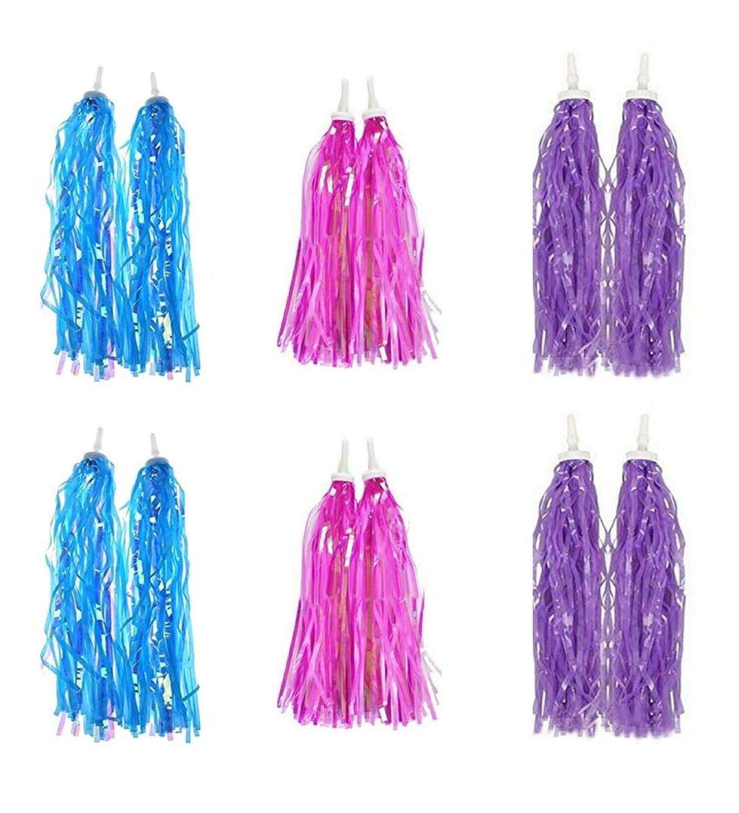 Laseners 6 Pairs Bike Handlebar Streamers - Sparkle Tassel Ribbon Accessories for Girls Boys | Blue Pink Purple - Buy Online on SooperMarket.com