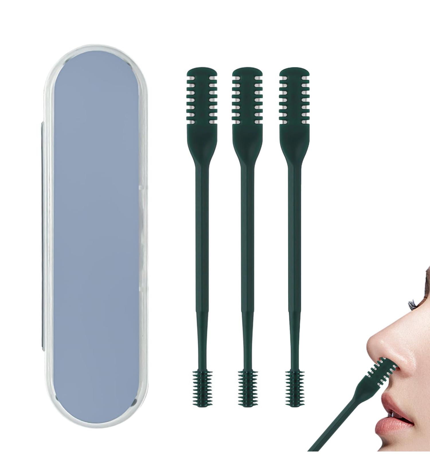 3 Pack Nose Hair Trimmer 2 in 1 Professional Double Headed Clipper - Dark Green Nose Hair Remover for Men & Women - International Shipping Available - Buy Online on SooperMarket.com