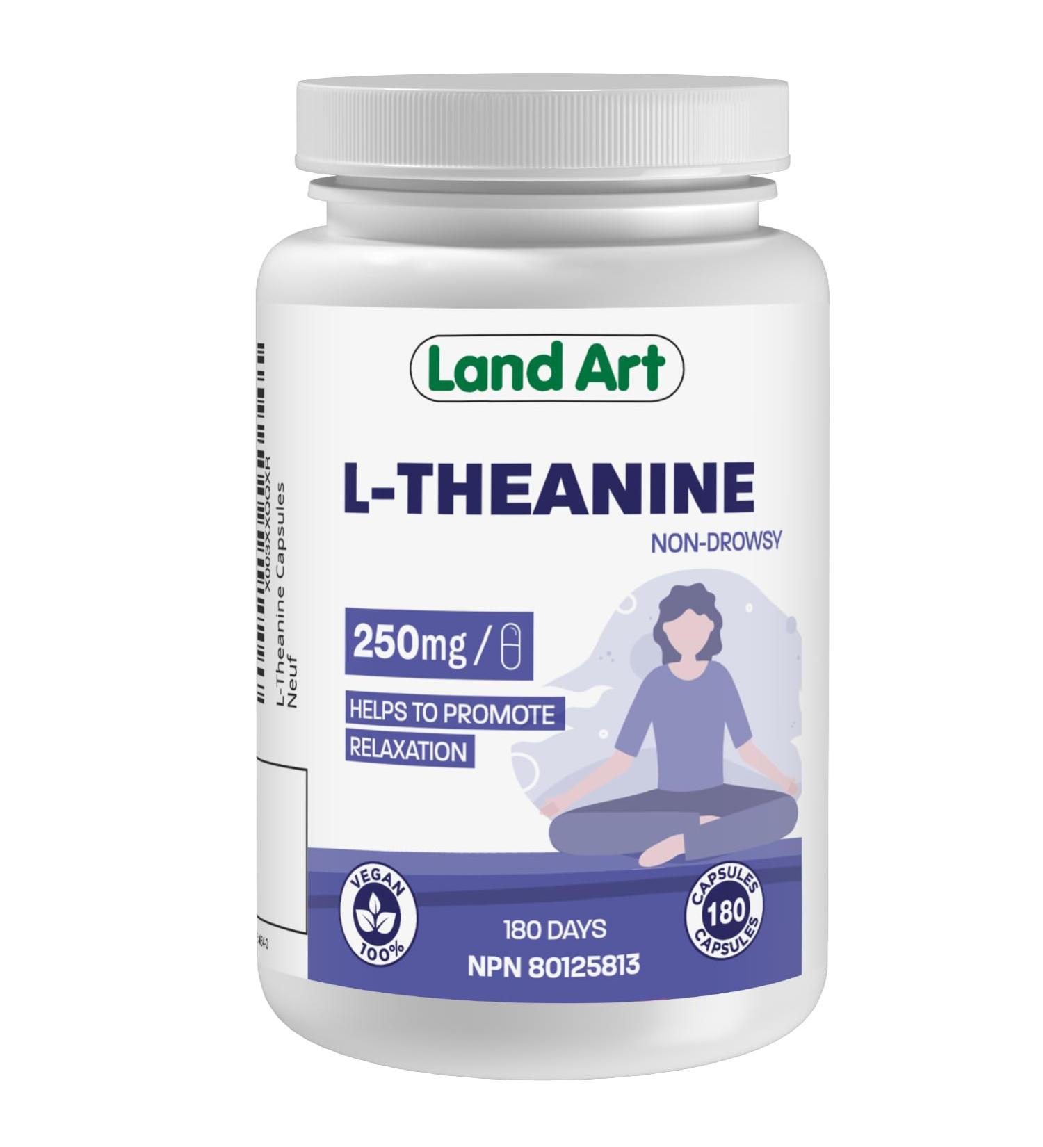 L-Theanine 250mg 180 Vcaps - BONUS SIZE - 180 Servings - HIGH POTENCY - Promotes Relaxation - Vegan - Made in Canada - Buy Online on SooperMarket.com