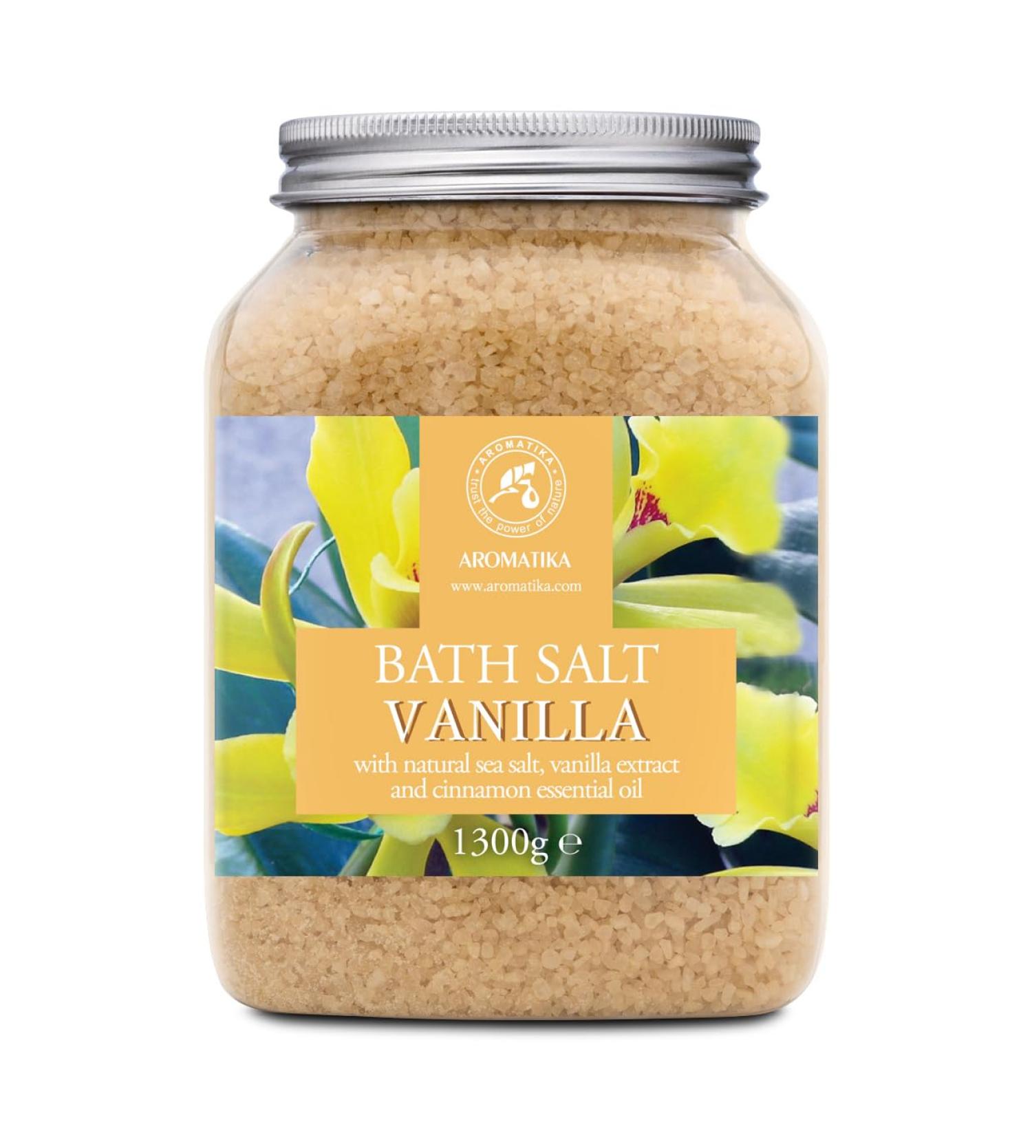 Buy 100% Natural Bath Sea Salt Vanilla 46 Oz - Relaxing Aromatherapy Bath Salts with Cinnamon Essential Oil for Beauty & Good Sleep - Buy Online on SooperMarket.com
