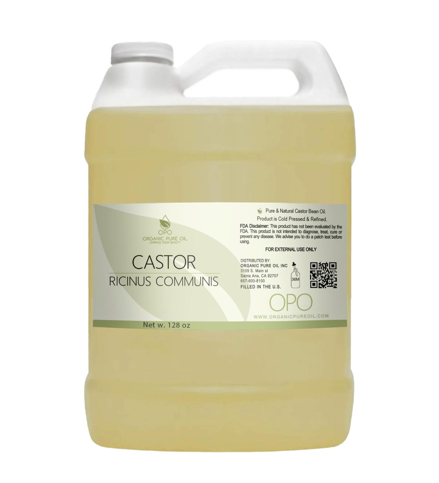100% Pure Castor Oil - Cold Pressed Vegan Non-GMO - 128 oz Bulk for Hair Nails Eyelashes & More - Premium Grade A Organic Wholesale - Buy Online on SooperMarket.com