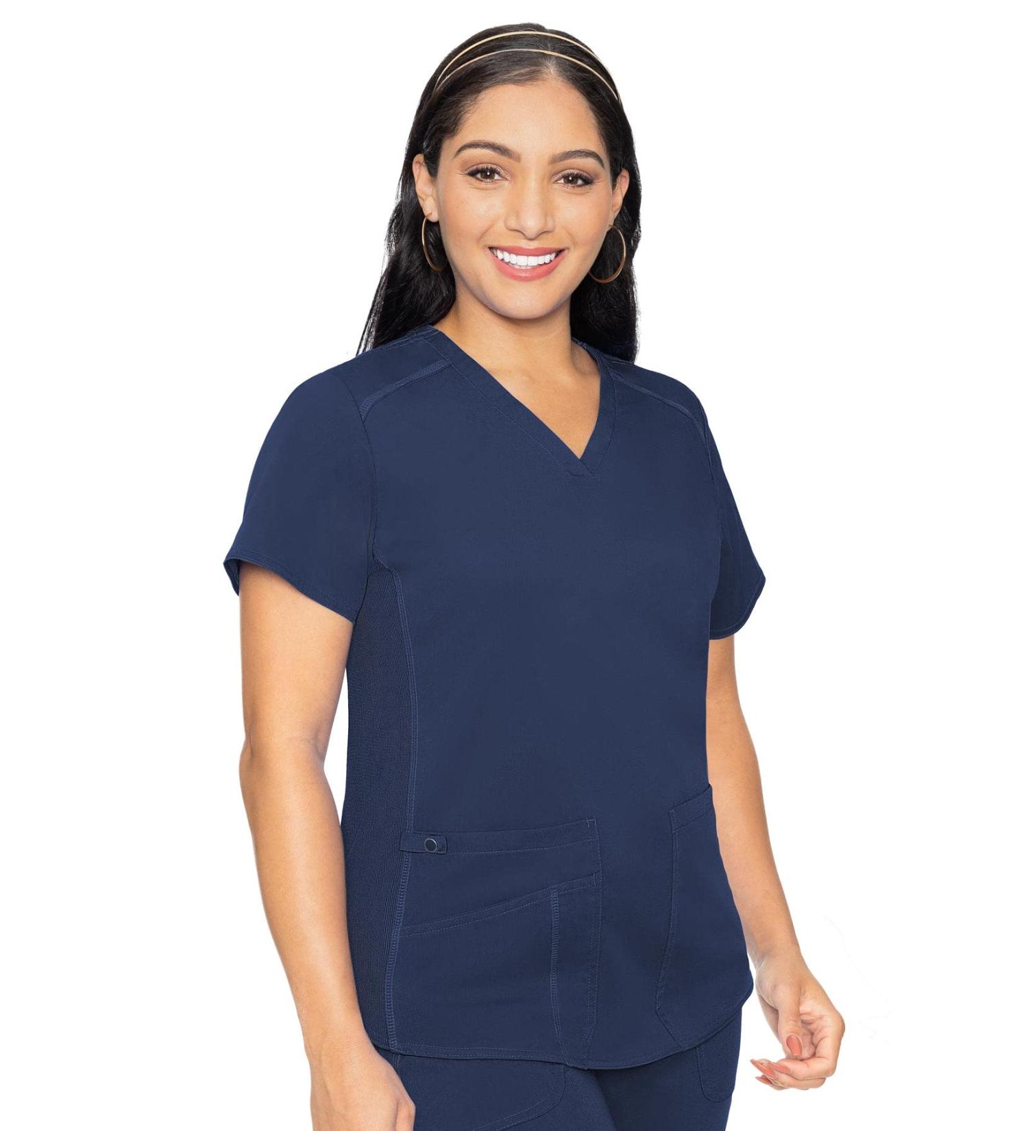 Med Couture Touch Women's V-Neck Shirttail Top - Navy (Medium) - Buy Online on SooperMarket.com