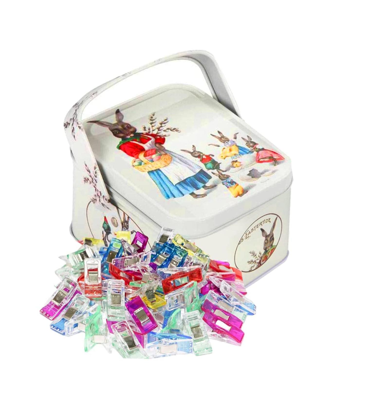 Magik Clips 100 Pack - Multicolored Sewing Clips for Quilting & Crafts in Decorative Tin - Buy Online on SooperMarket.com