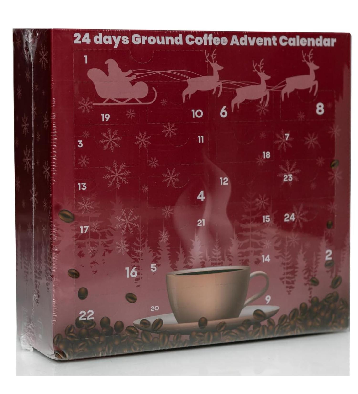 Christmas Ground Coffee Advent Calendar 2023-24 Days | Flavoured Coffee Beans Stencil Set for Men, Women, Adults | Gourmet Coffee Gift - Buy Online on SooperMarket.com