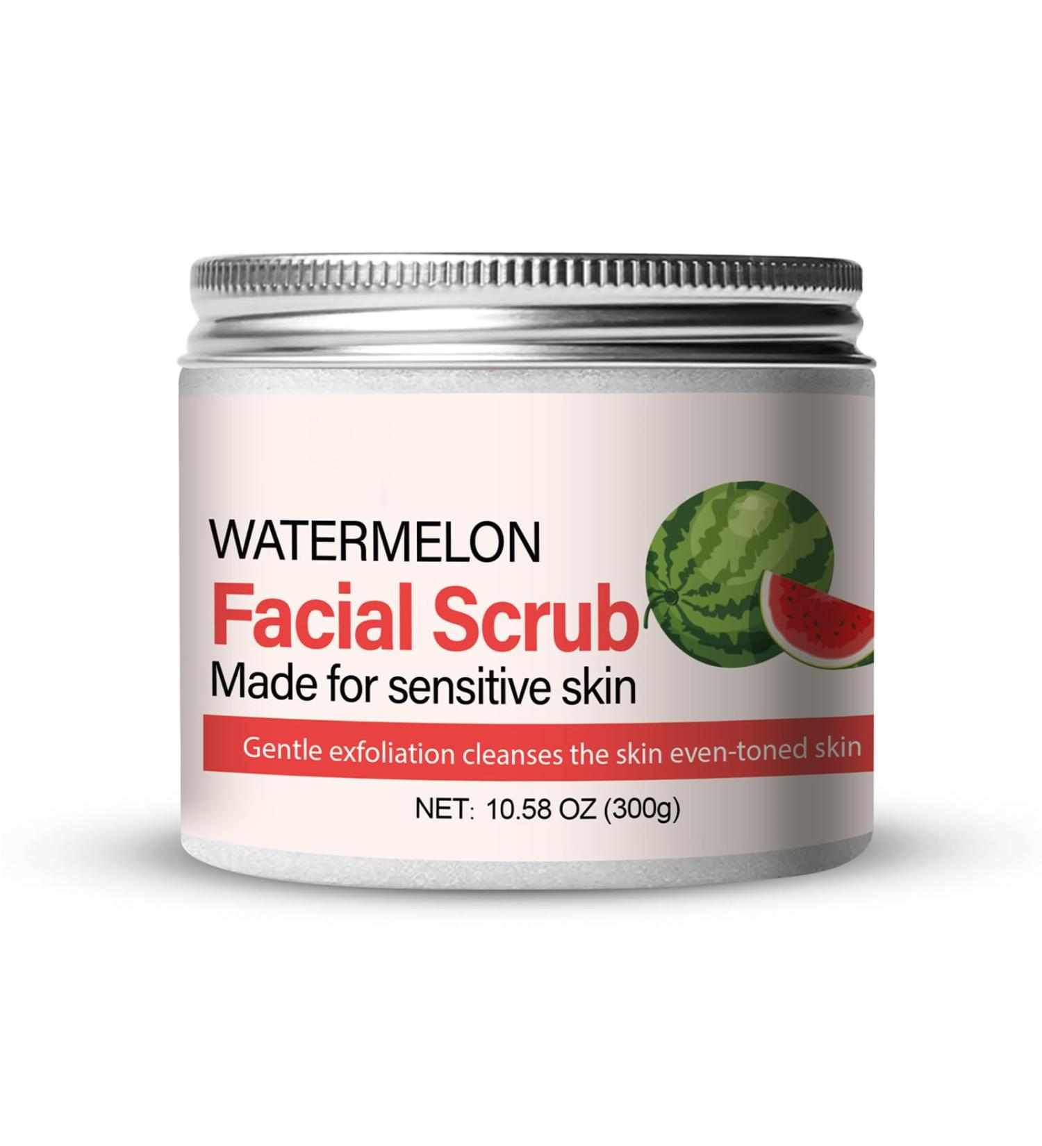 Watermelon Facial Scrub Cream - Daily Exfoliating Face Scrub for All Skin Types | Cleanses Removes Dead Skin Blackheads & Acne (10.58 OZ - Buy Online on SooperMarket.com