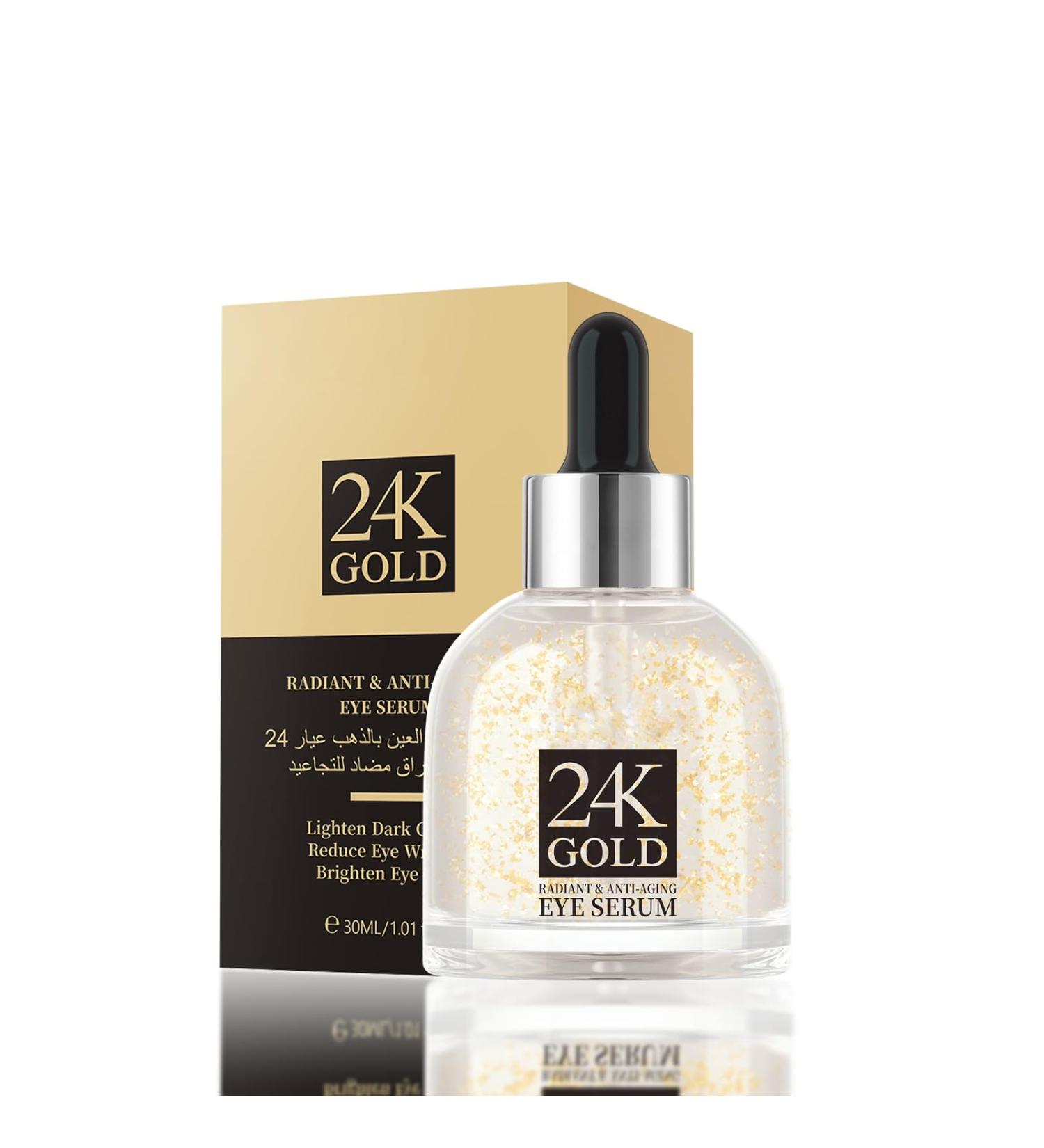 24K Gold Eye Serum Niacinamide Serum Anti Ageing Eye Serum Eye Serum For Dark Circles Puffy Eyes Bags Under Eyes Puffiness & Crows Feet Saggy Skin Anti Wrinkle Caffeine Eye Cream Brightening Serum - Buy Online on SooperMarket.com
