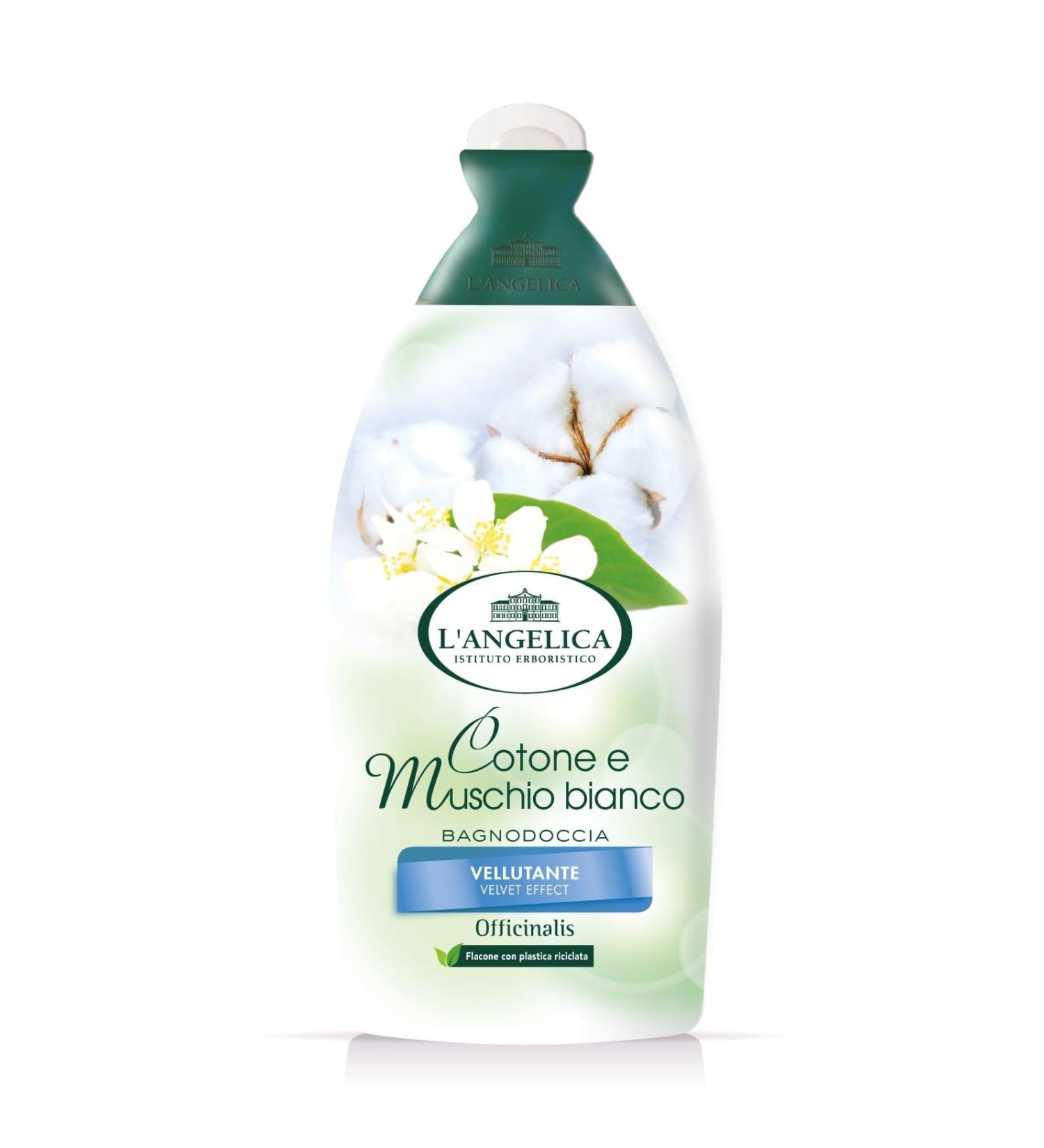 L'Angelica Shower Cream Velvet Cotton and White Musk 500 ml (16.9 Fl Oz) - 1 unit Made in Italy